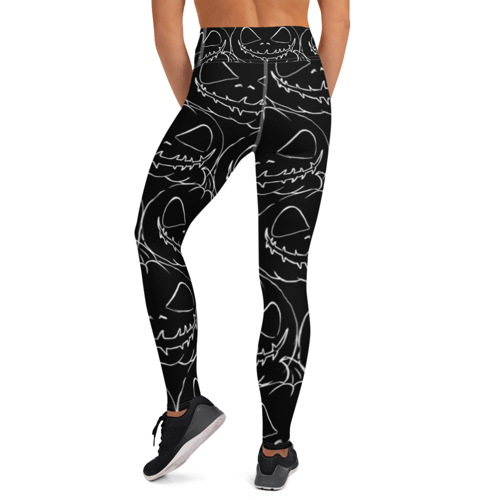 Anacotte Halloween Pumpkin High Waisted Yoga Leggings