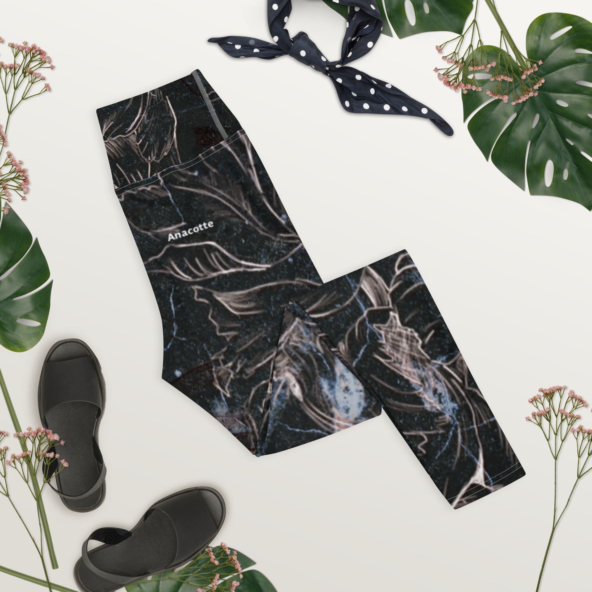 Anacotte's Floral High-Rise Tight Yoga Pants