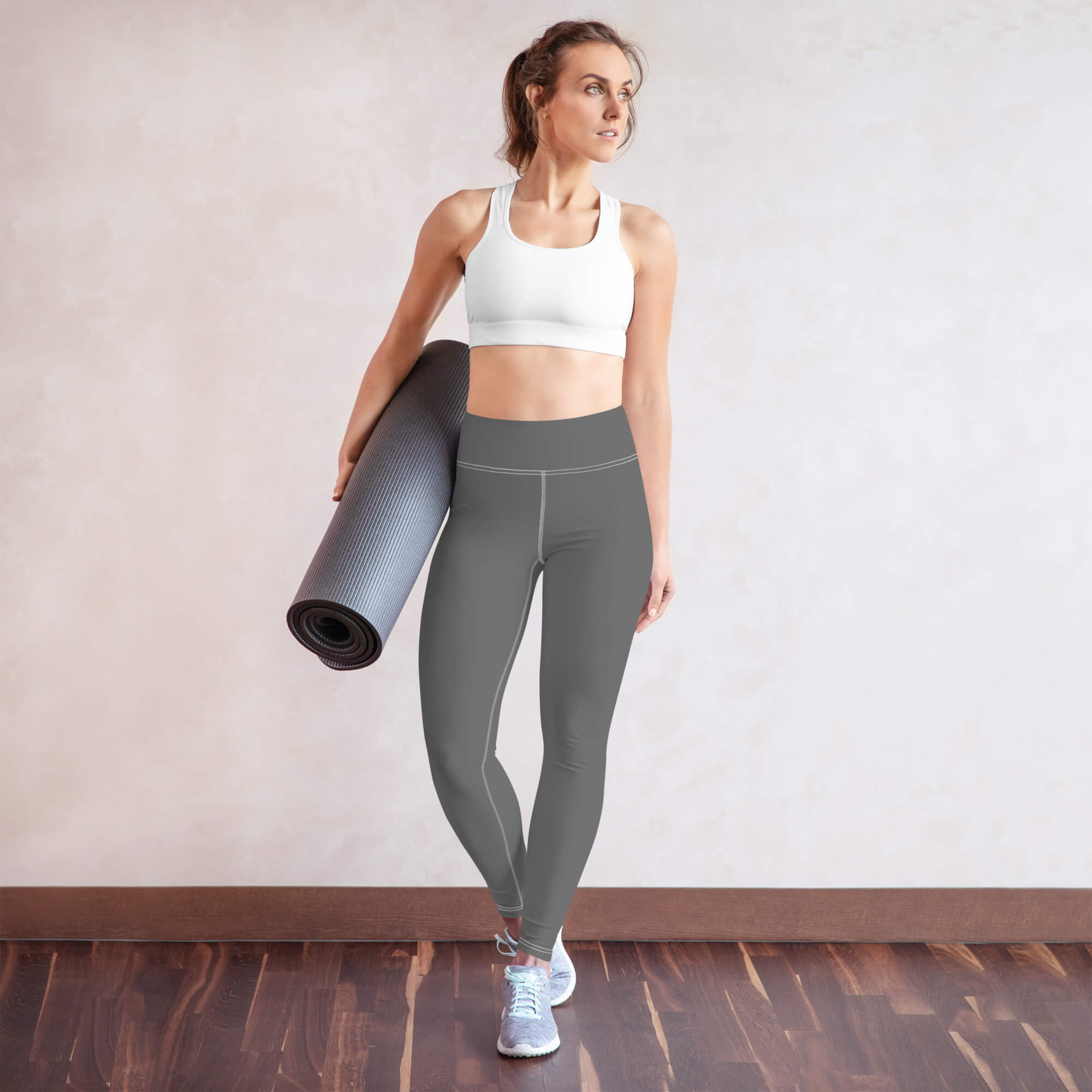 Gray Anacotte High Waisted Tight Heather Yoga Leggings