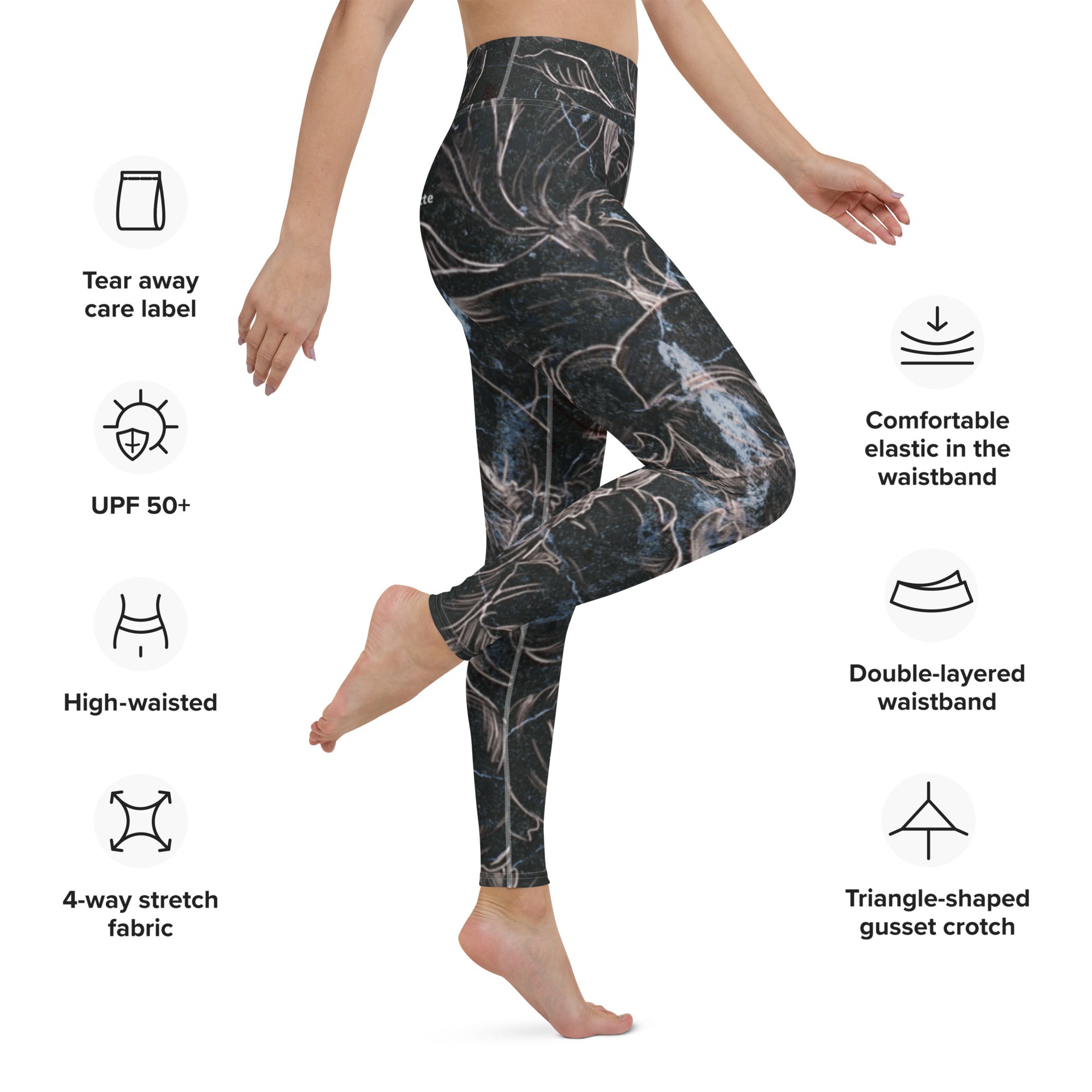 Anacotte's Floral High-Rise Tight Yoga Pants