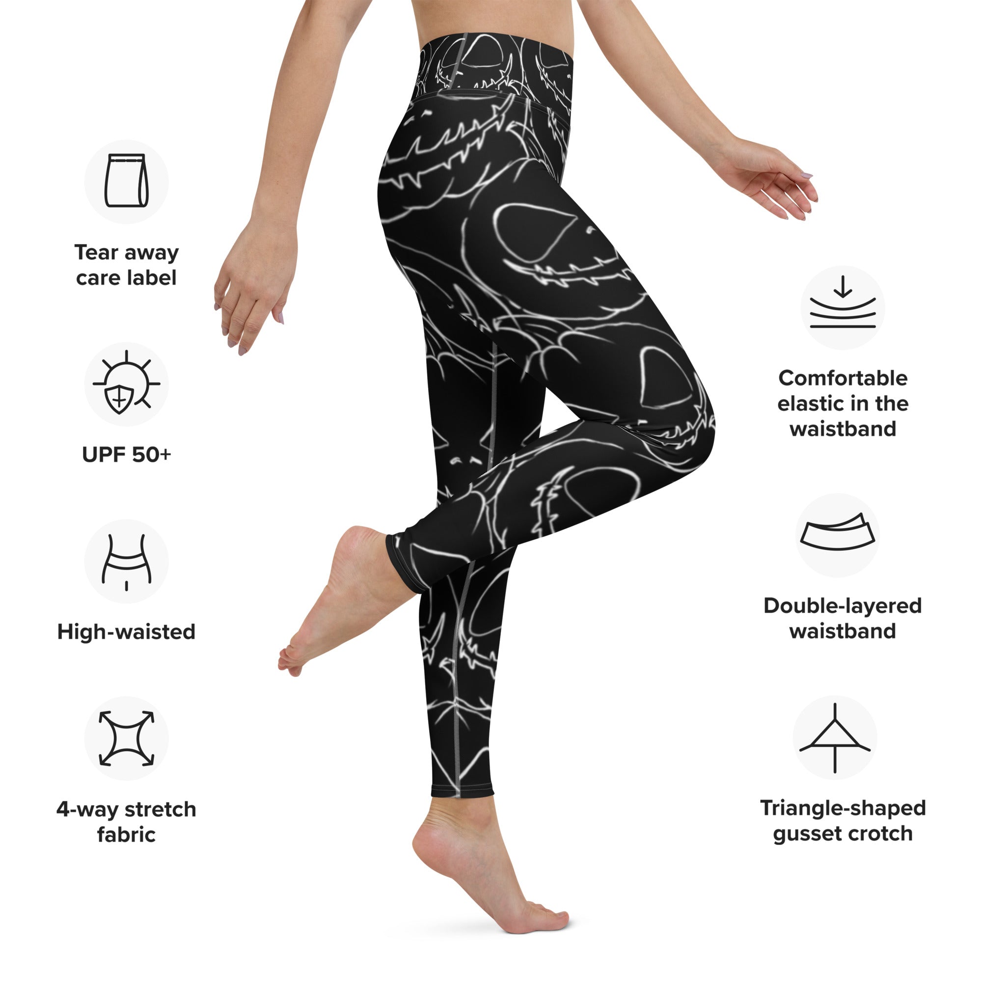 Anacotte Halloween Pumpkin High Waisted Yoga Leggings