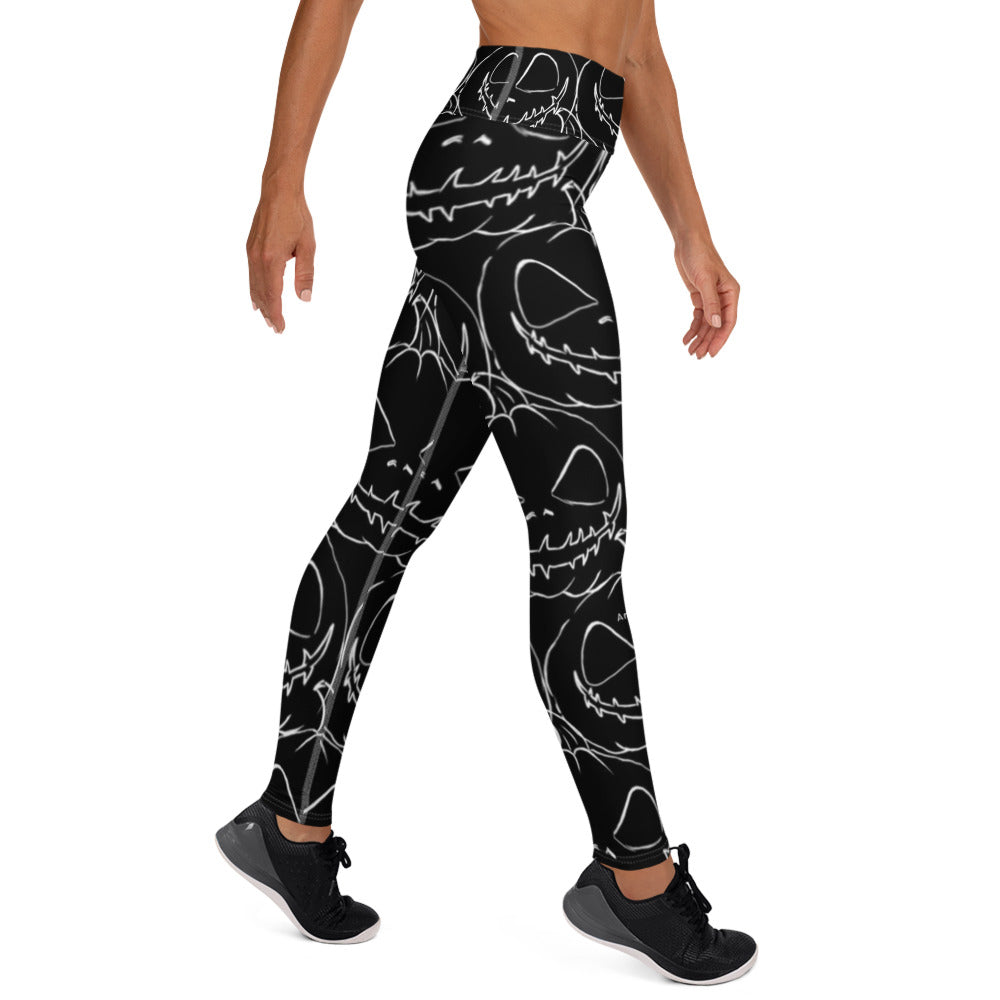 Anacotte Halloween Pumpkin High Waisted Yoga Leggings