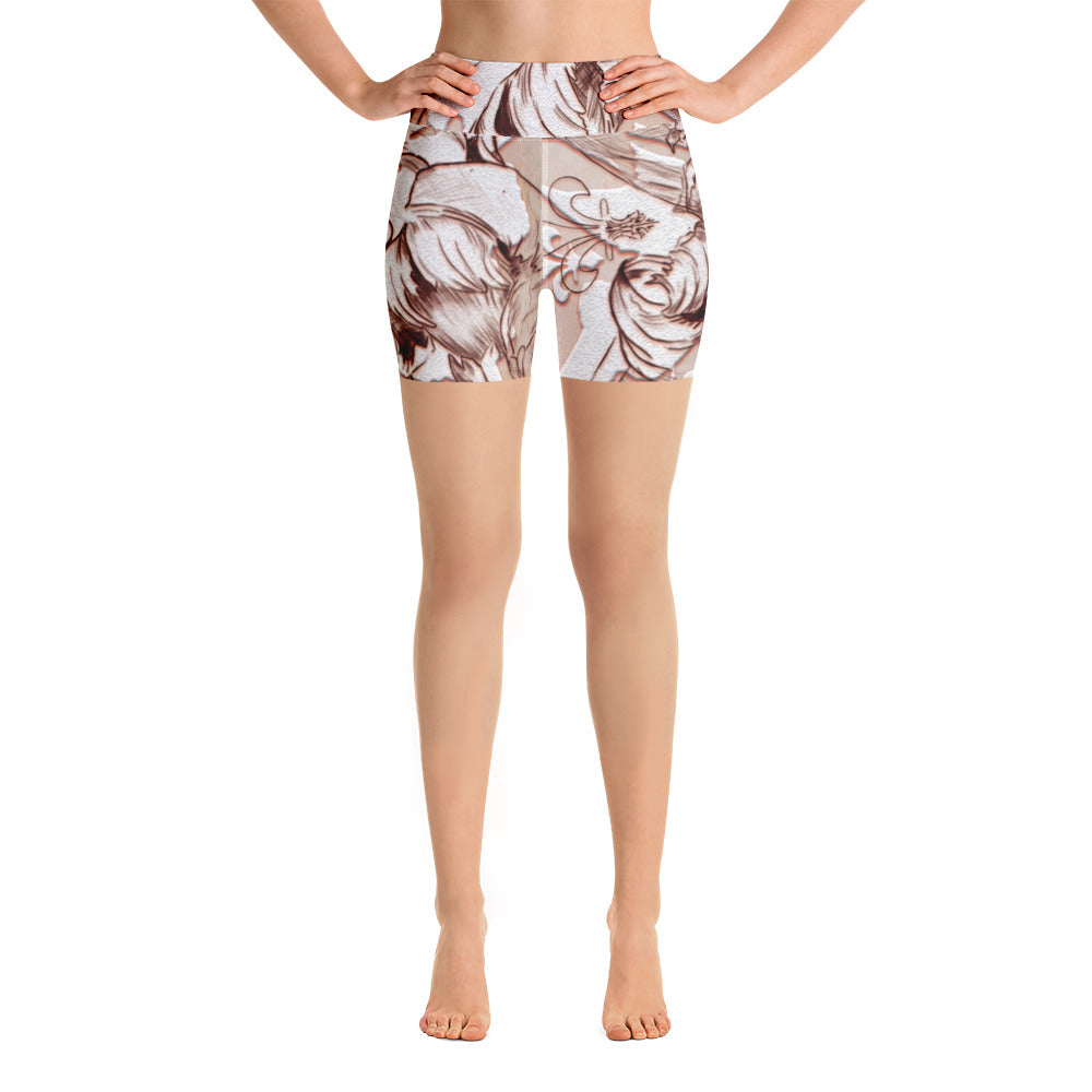 Anacotte Floral Yoga High Rise Shorts