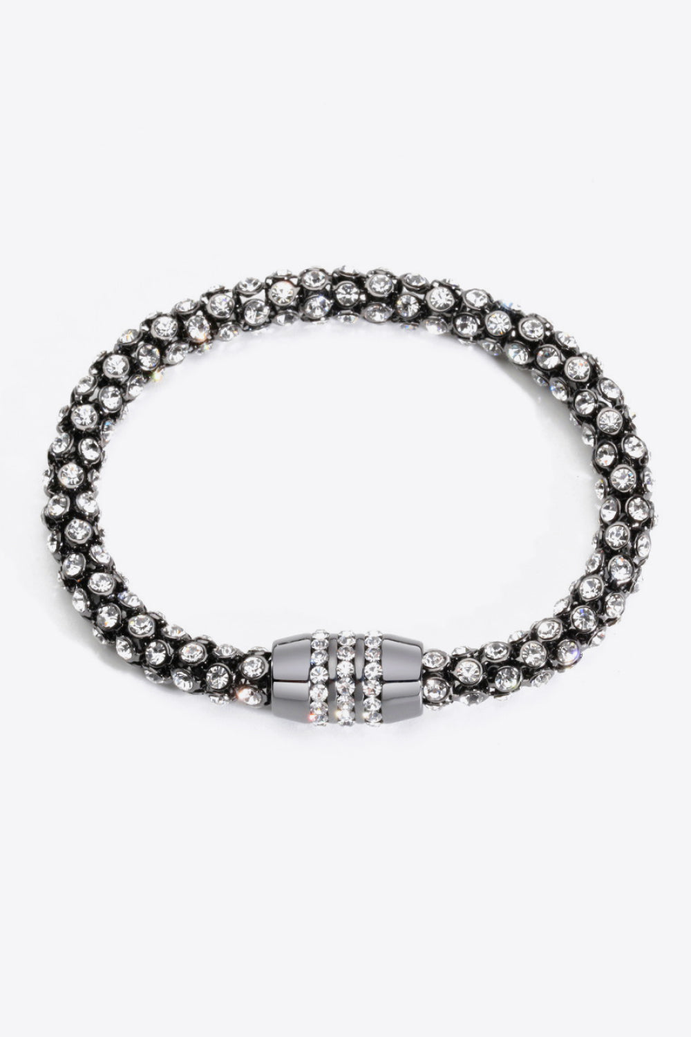 Inlaid Rhinestone Copper Bracelet