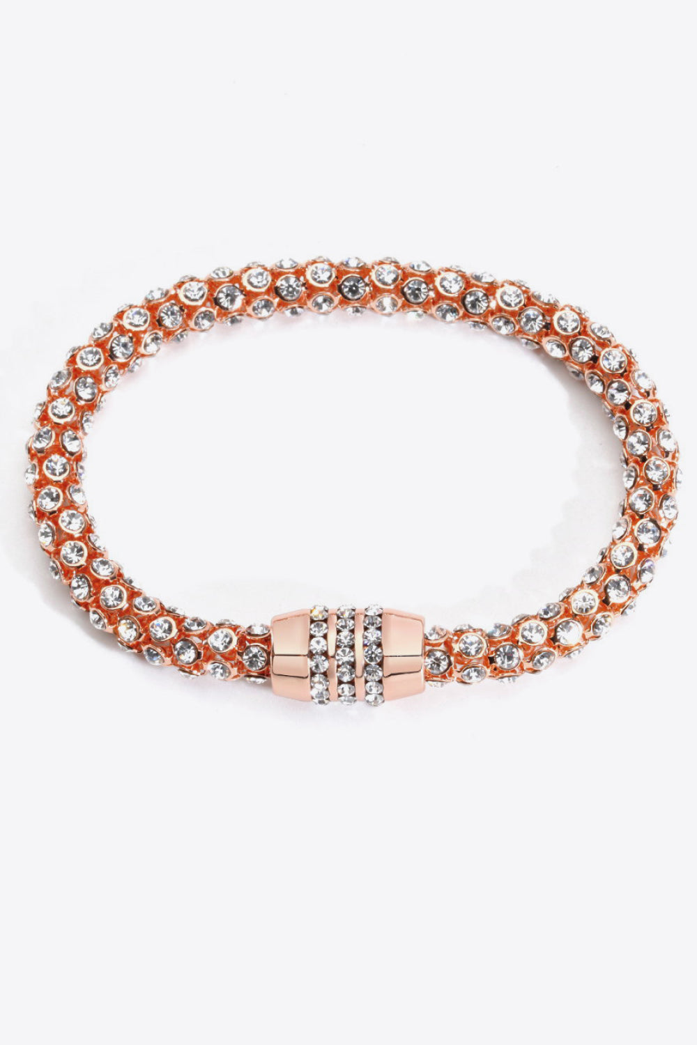 Inlaid Rhinestone Copper Bracelet