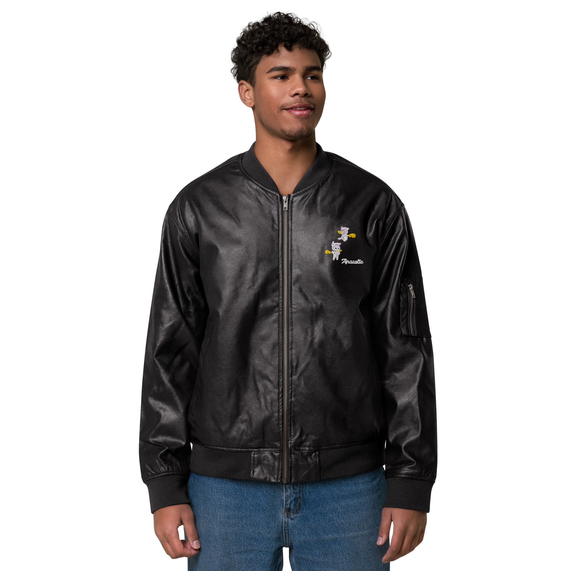 Anacotte Naughty Angel Leather Bomber Jacket