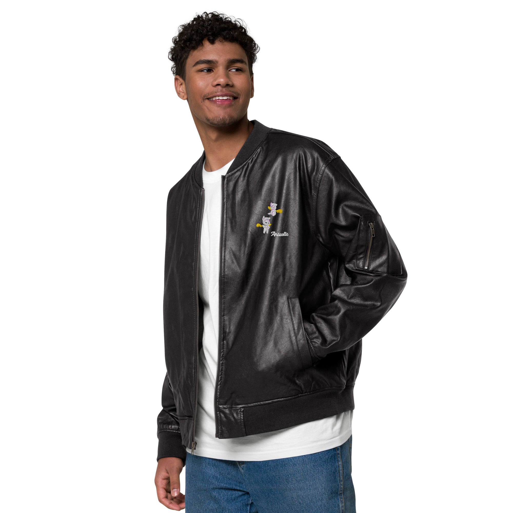 Anacotte Naughty Angel Leather Bomber Jacket