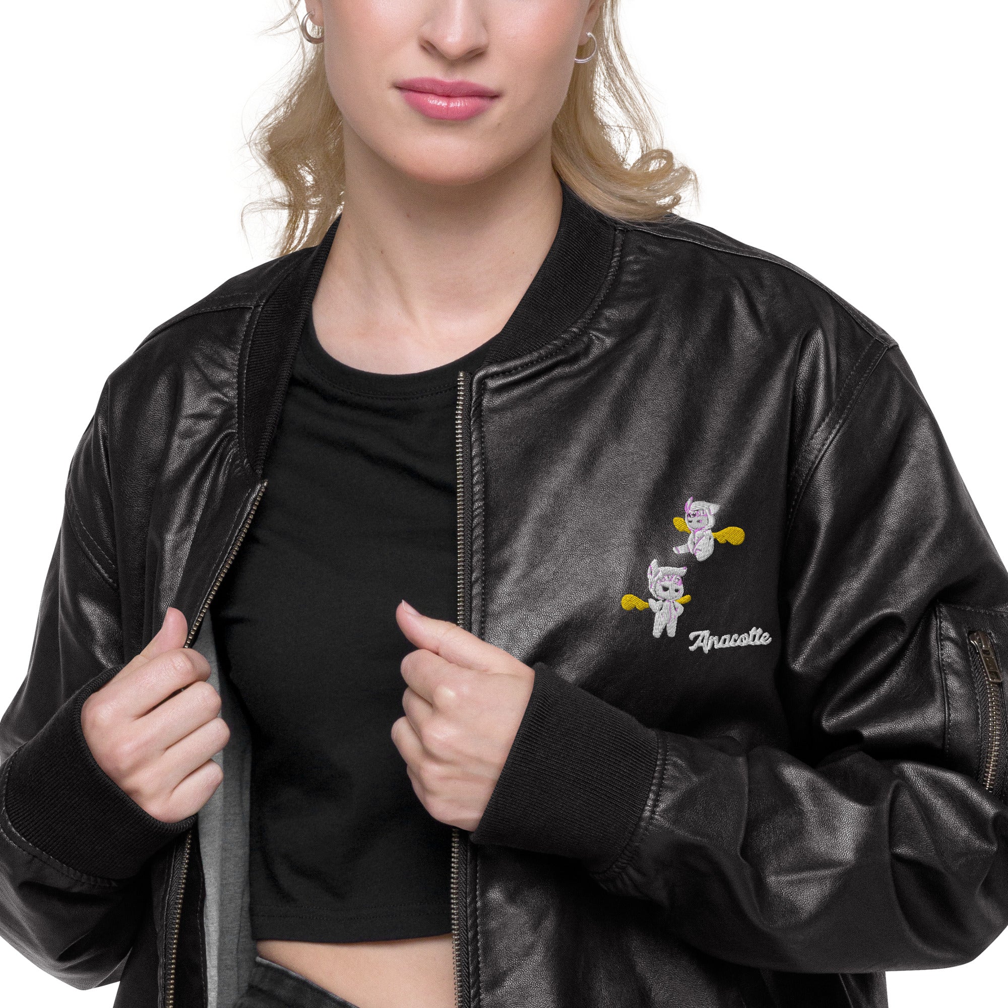 Anacotte Naughty Angel Leather Bomber Jacket