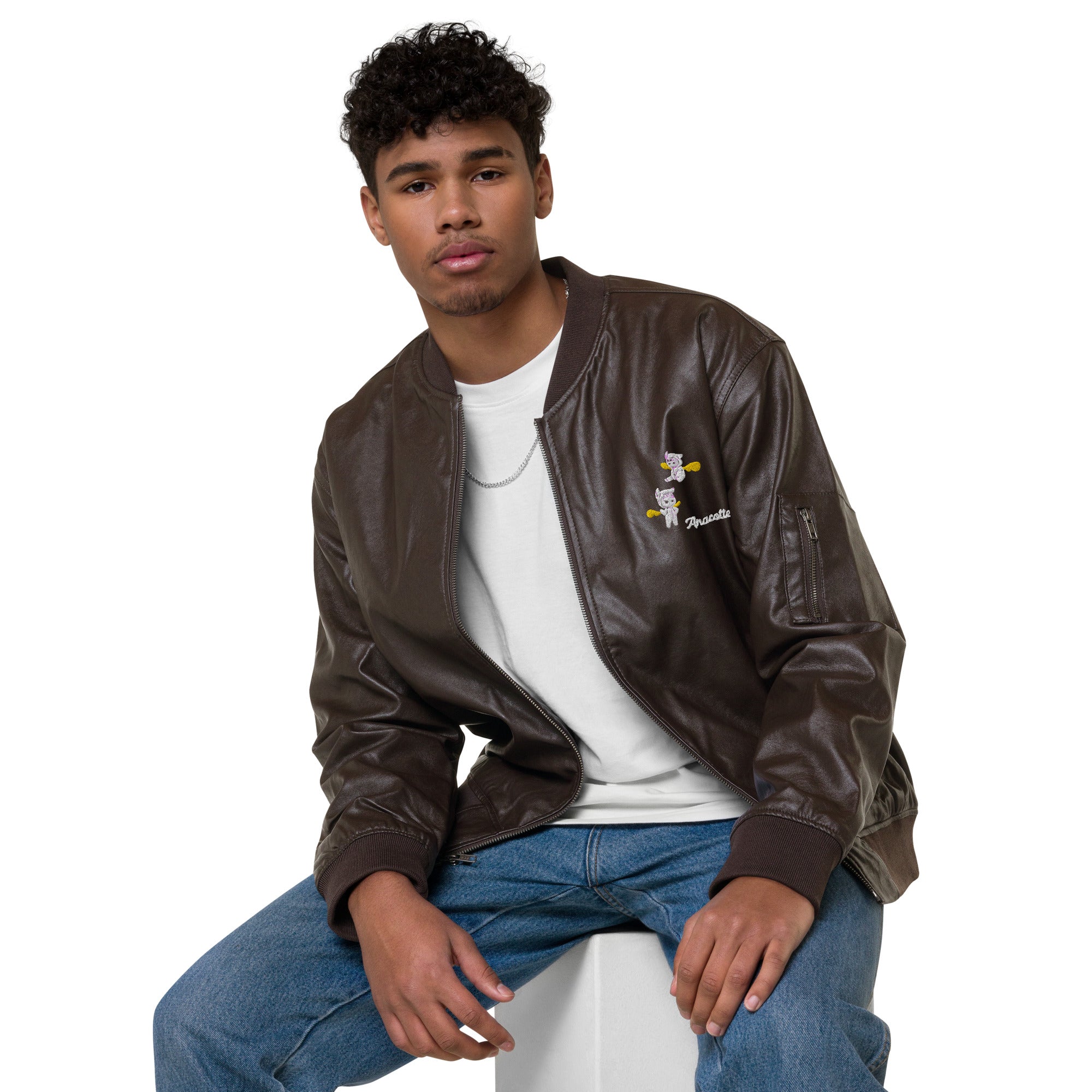 Anacotte Naughty Angel Leather Bomber Jacket