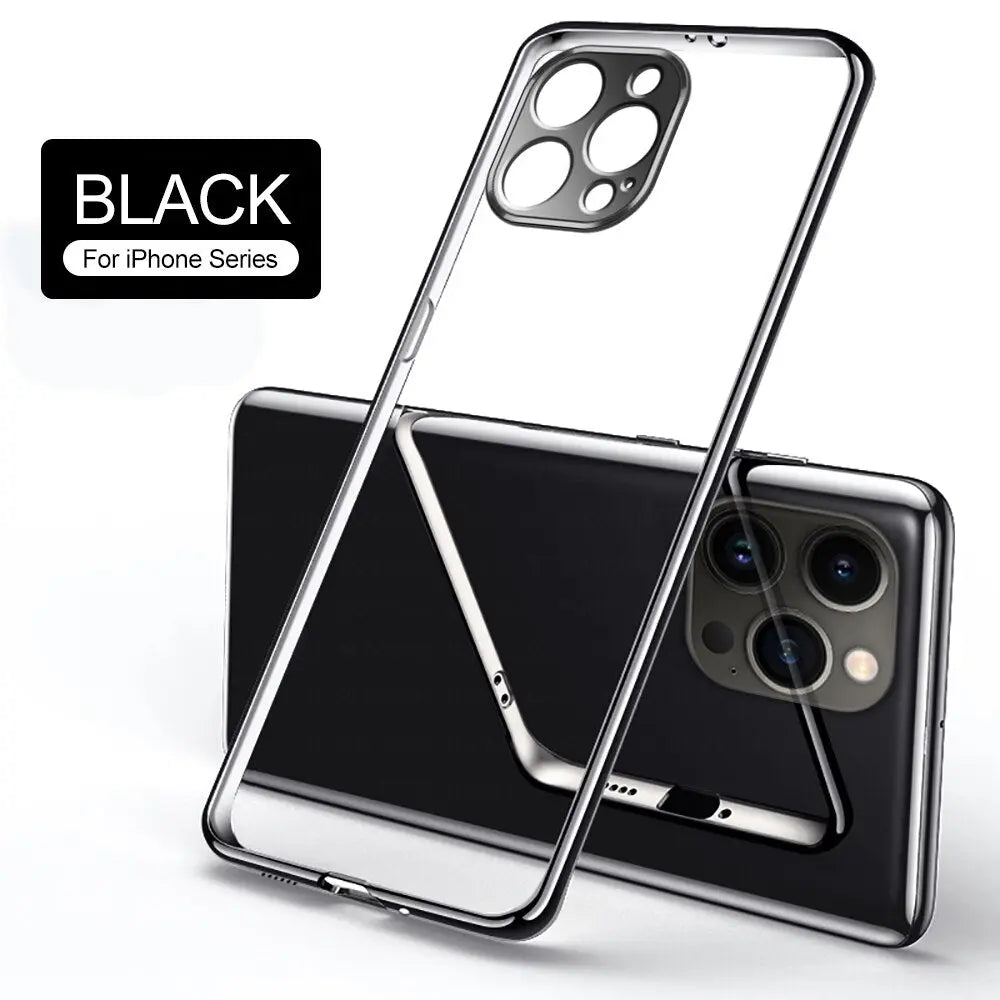 iPhone 14 Anacotte plating transparent protection camera silicone iPhone case Anacotte