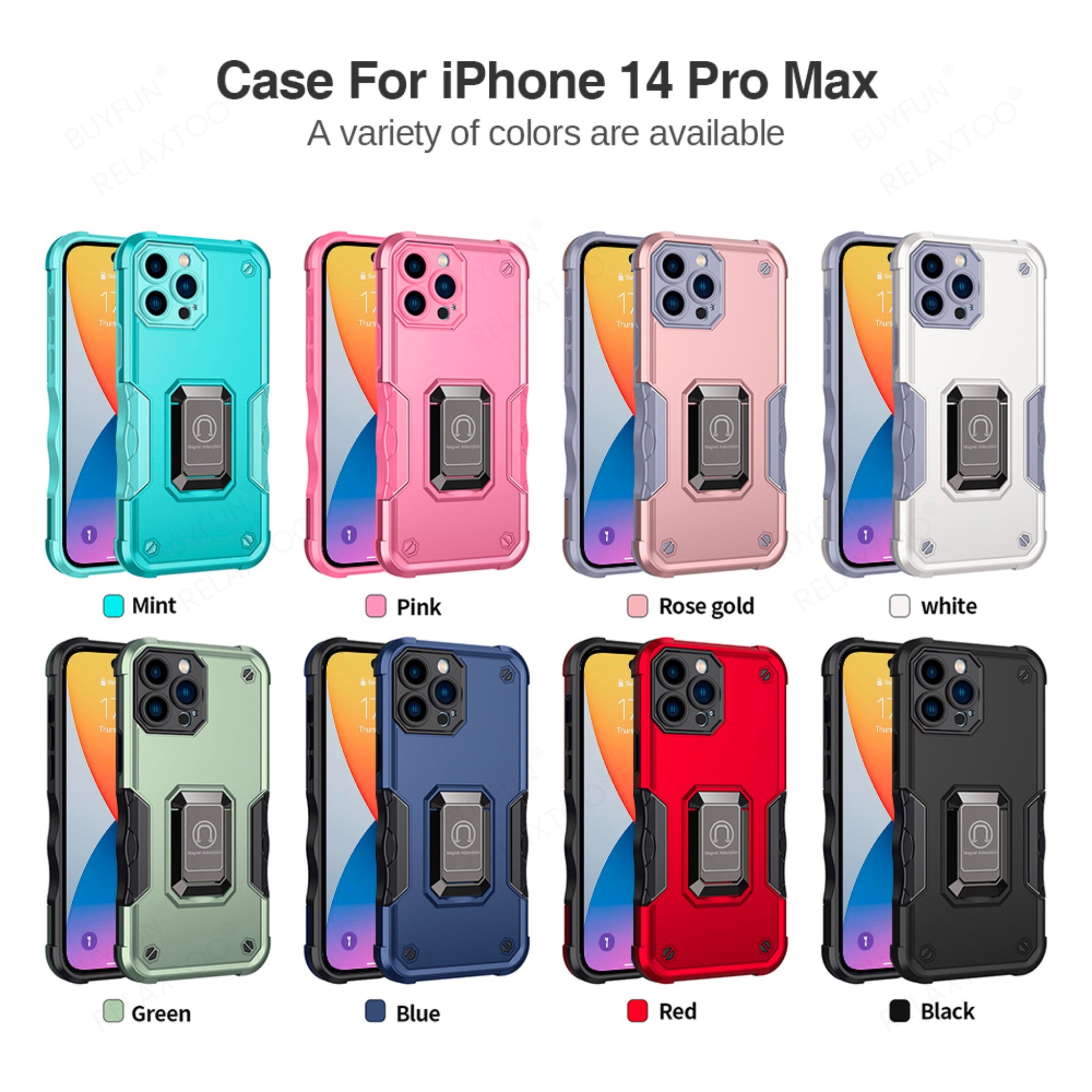 iPhone 14 Anacotte Armor Shockproof Car Magnetic Holder Ring Coque iPhone case Anacotte