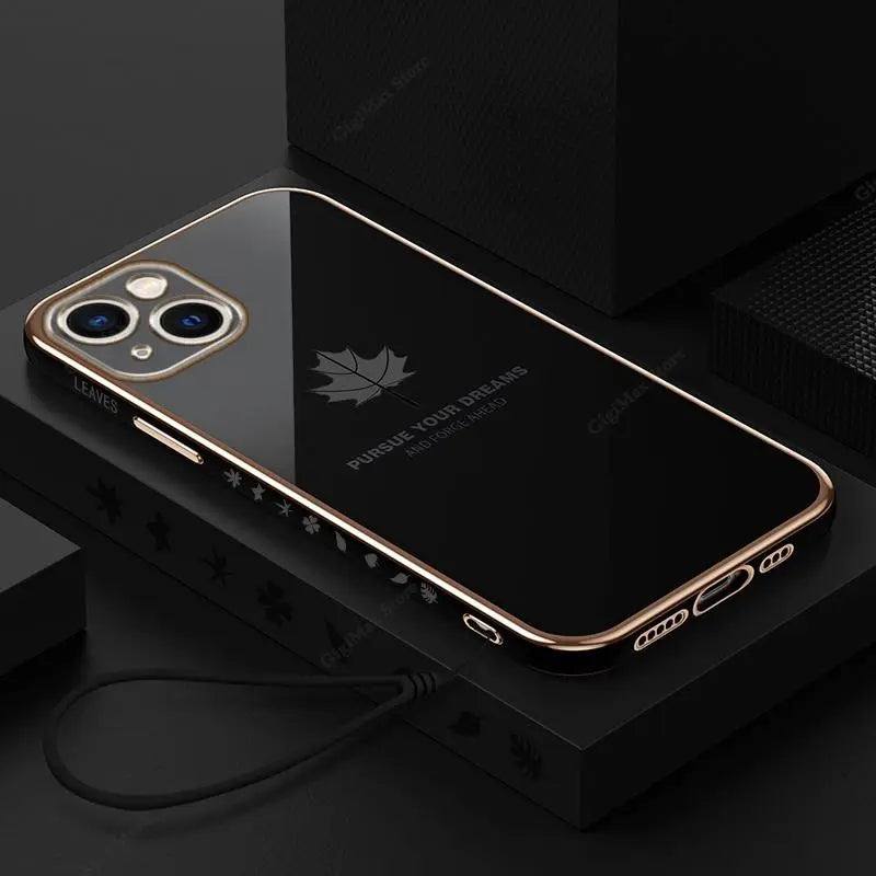 iPhone 14 Anacotte Maple leaves Plating iPhone case Anacotte