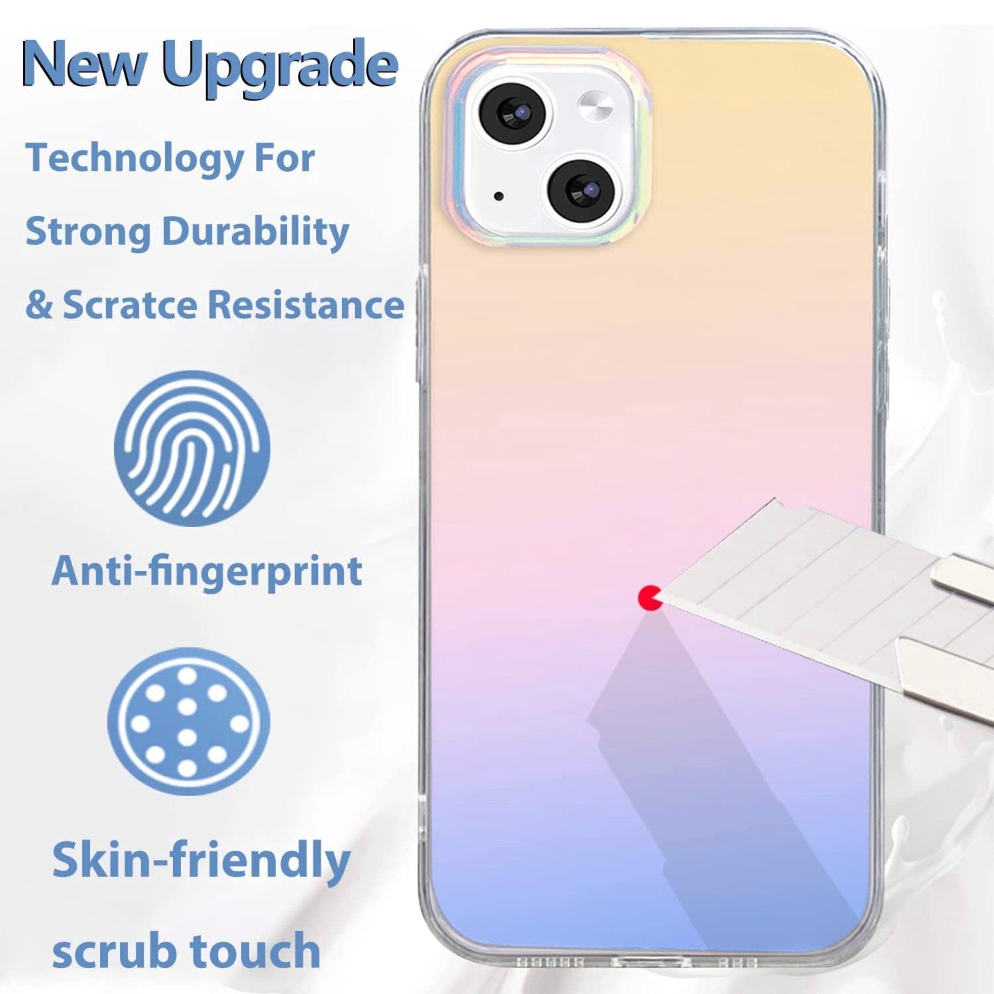 iPhone 14,13,12 Anacotte I-MGAE-IN-AR Compatible Clear Frosted Laser Glitter Bling iPhone case Anacotte