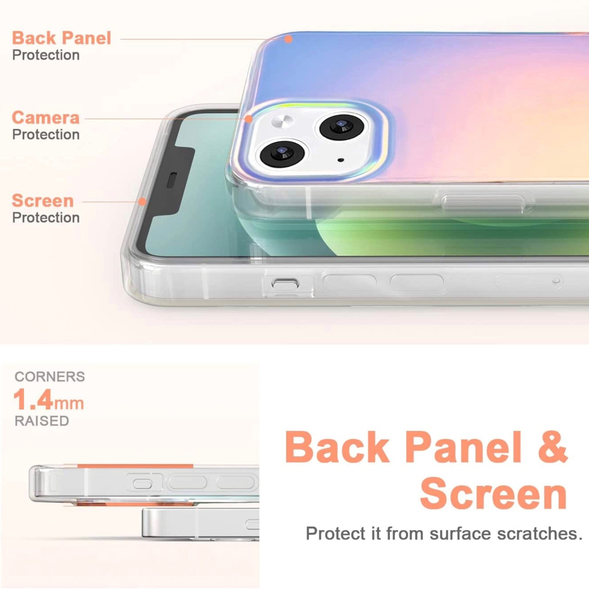 iPhone 14,13,12 Anacotte I-MGAE-IN-AR Compatible Clear Frosted Laser Glitter Bling iPhone case Anacotte