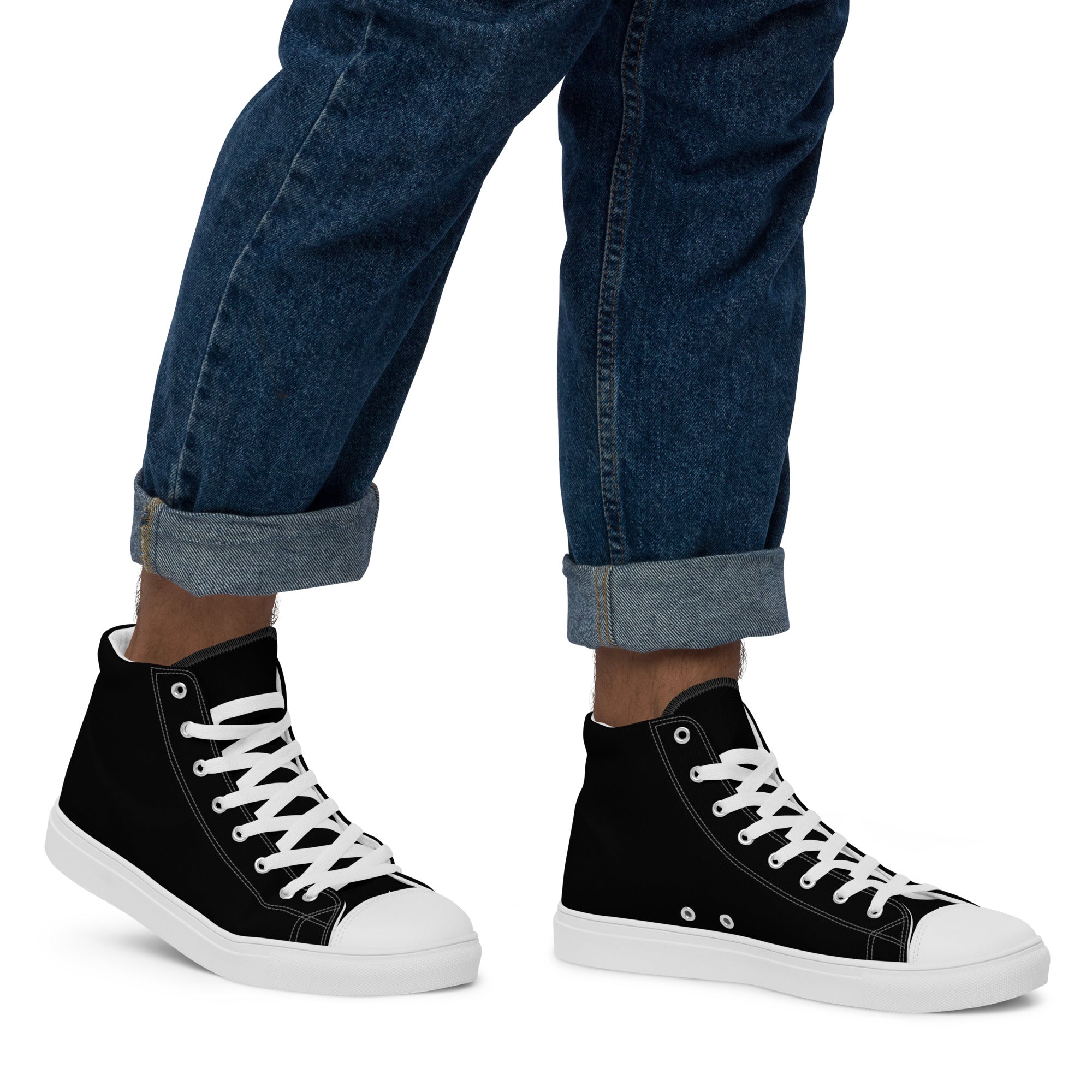 Anacotte Men’s high top canvas shoes black