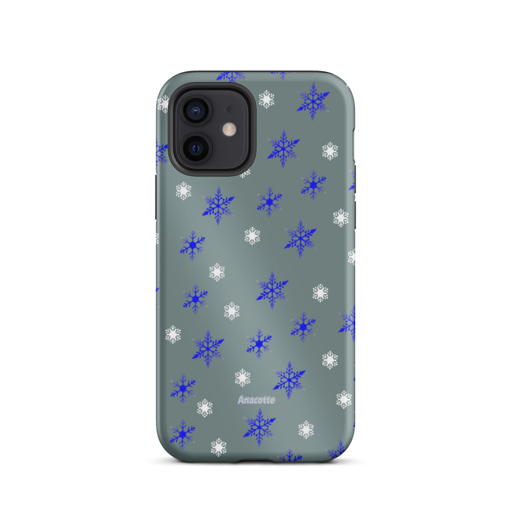 iPhone 14, 13, 12, 11 Christmas Theme iPhone Cases Blue Snow Anacotte