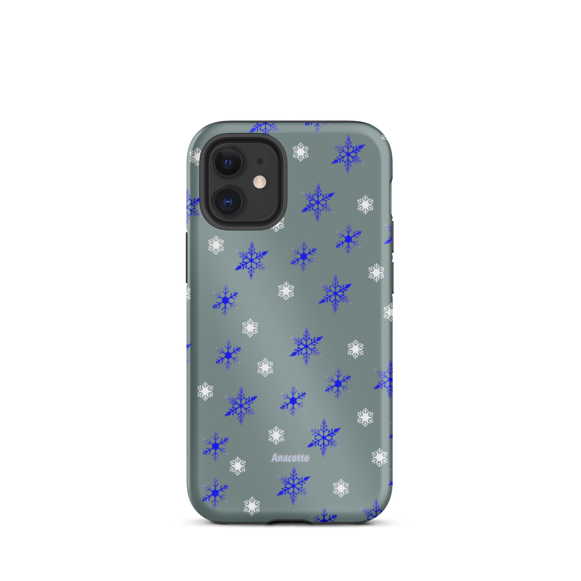 iPhone 14, 13, 12, 11 Christmas Theme iPhone Cases Blue Snow Anacotte