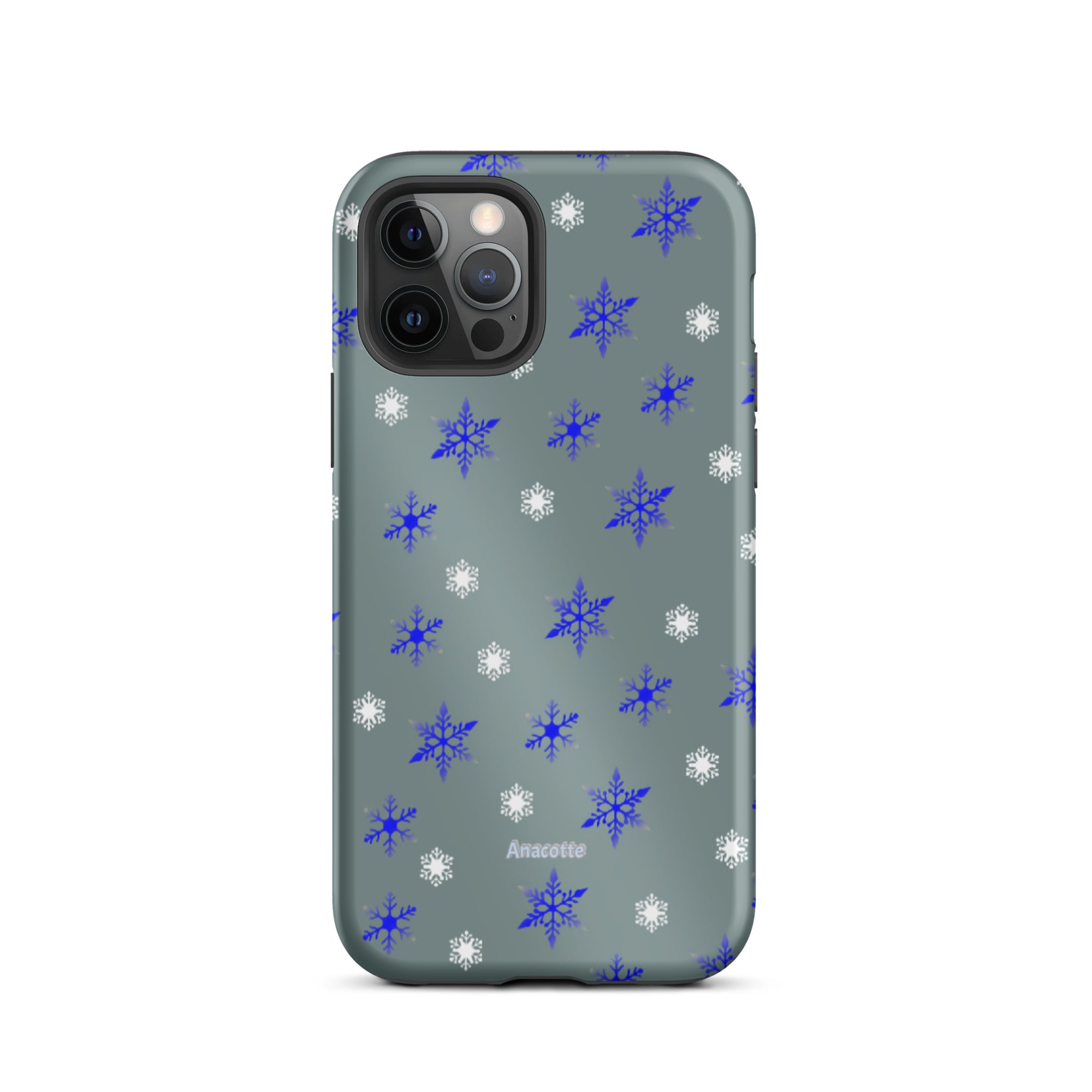 iPhone 14, 13, 12, 11 Christmas Theme iPhone Cases Blue Snow Anacotte