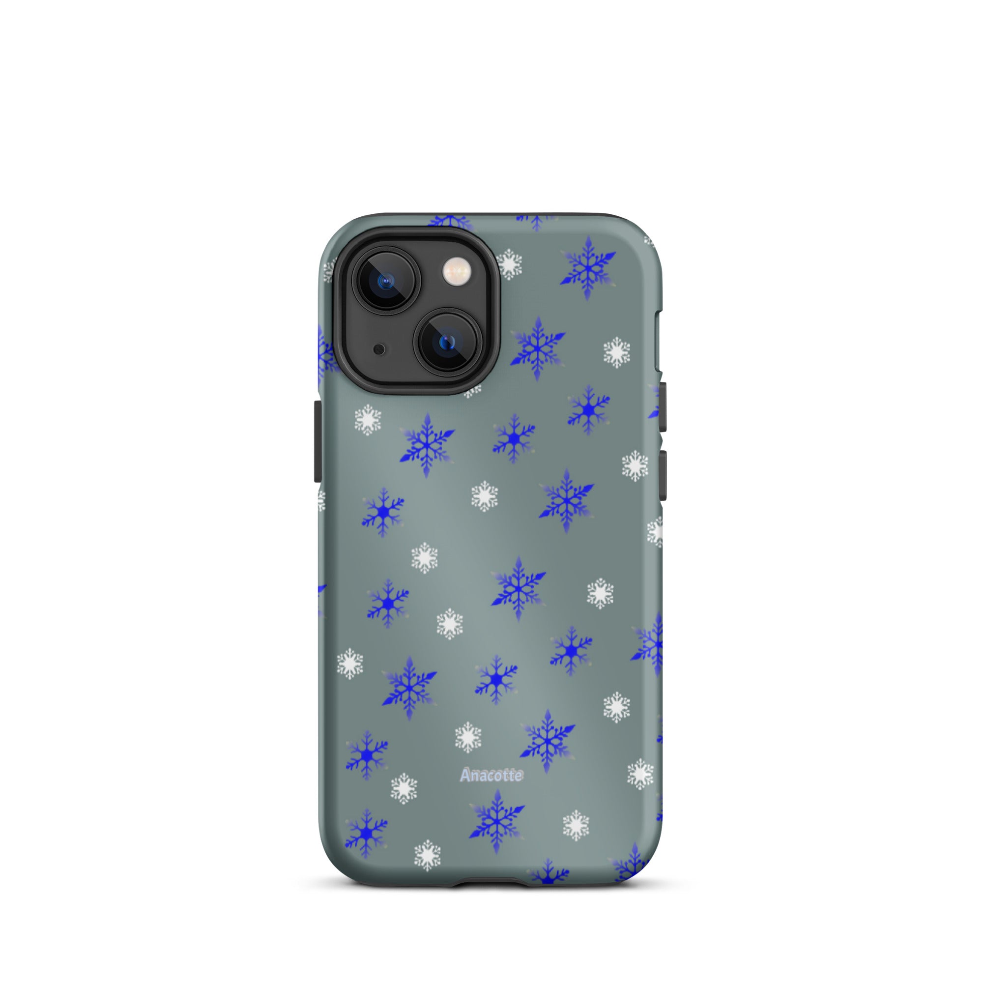 iPhone 14, 13, 12, 11 Christmas Theme iPhone Cases Blue Snow Anacotte