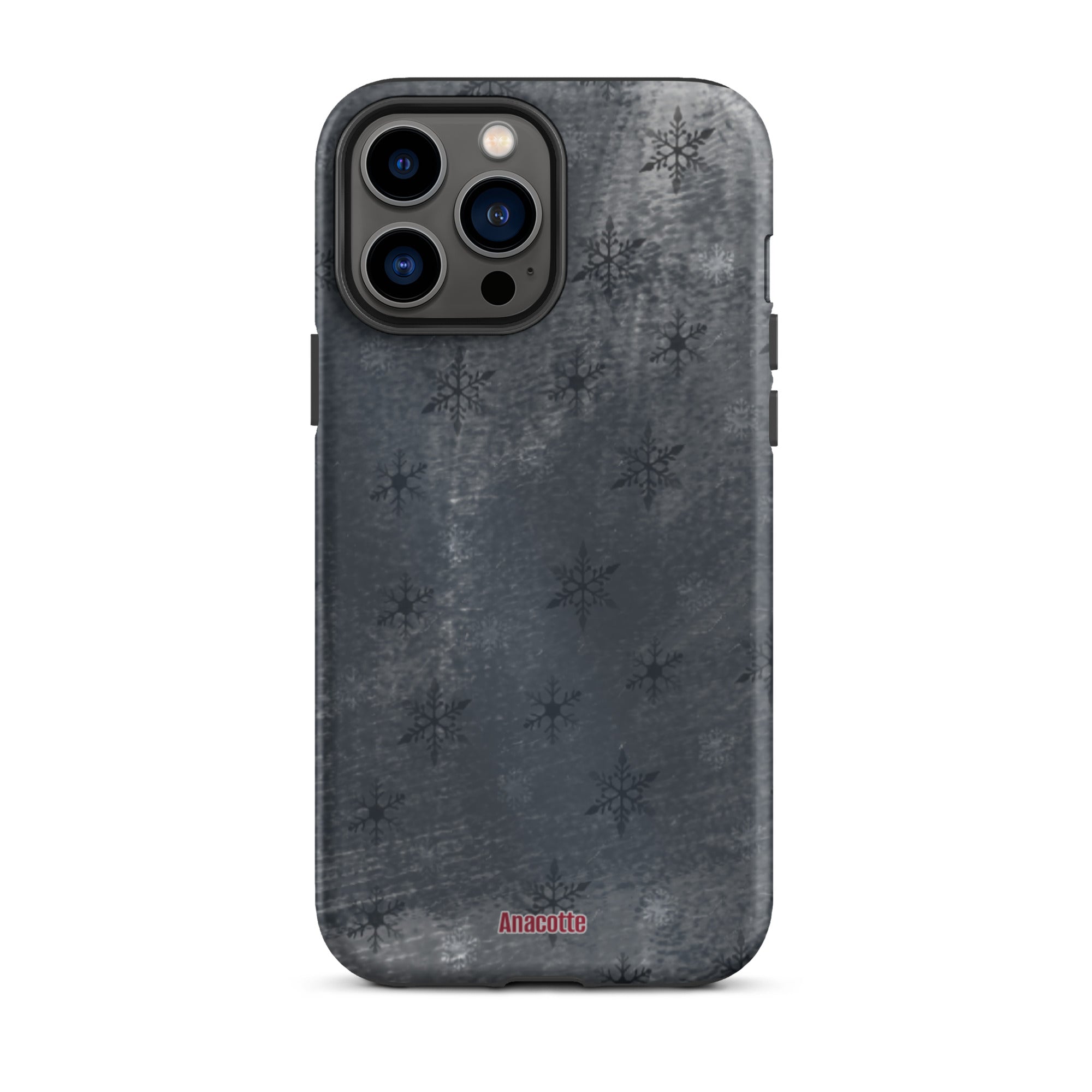 iPhone 14, 13, 12, 11 Christmas Theme iPhone Cases Snow Black Anacotte