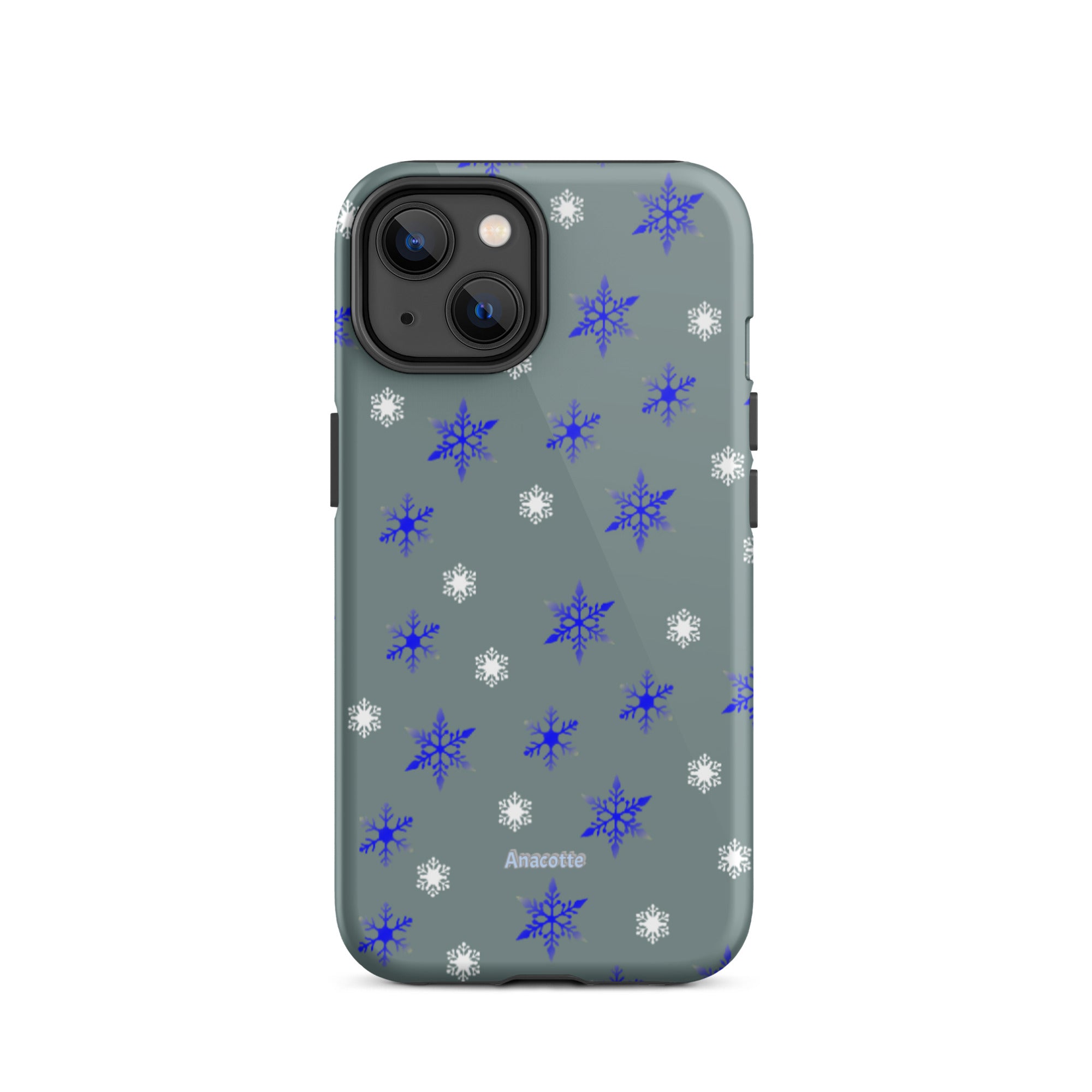 iPhone 14, 13, 12, 11 Christmas Theme iPhone Cases Blue Snow Anacotte