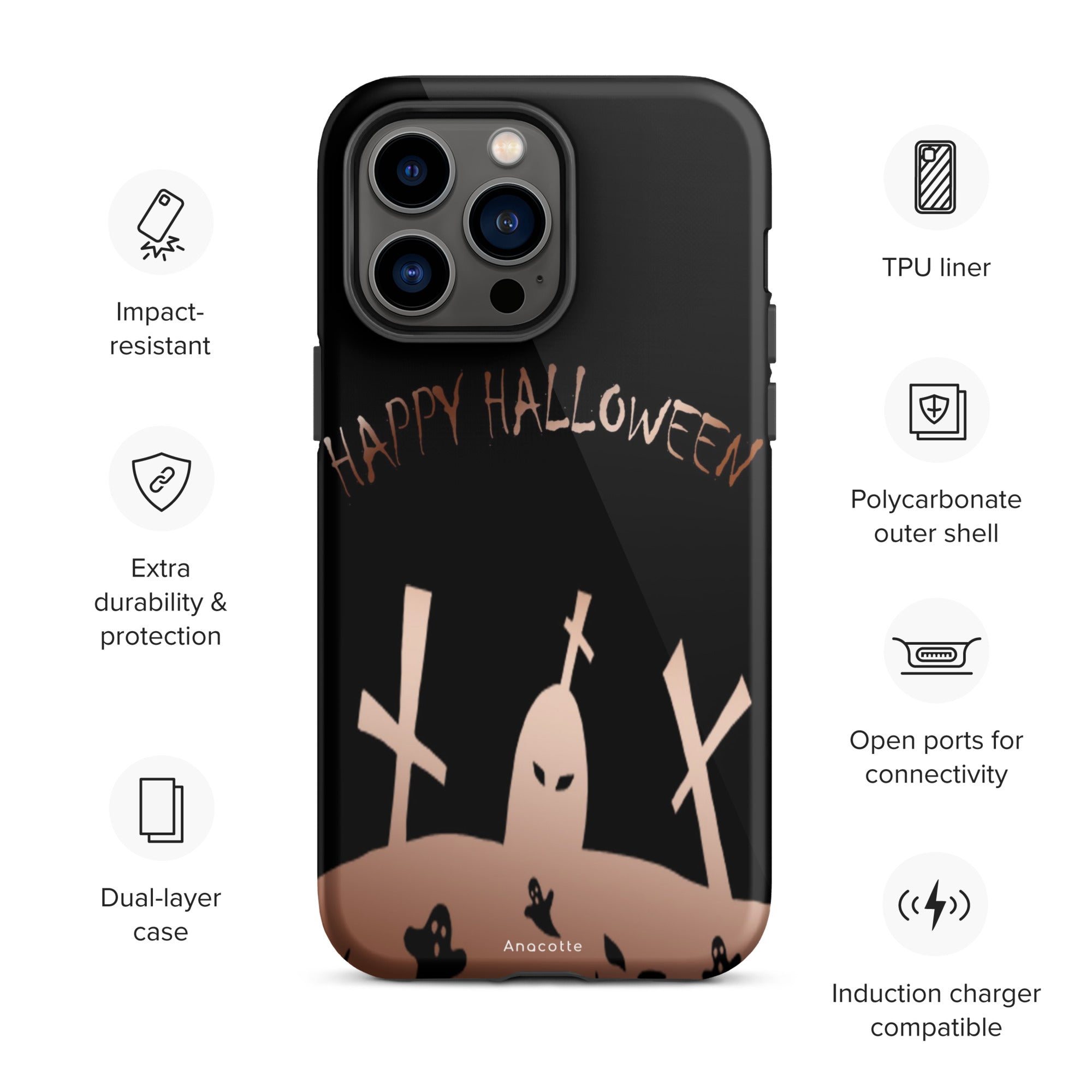 Anacotte Halloween for iPhone 14, 13, 12, 11 Case