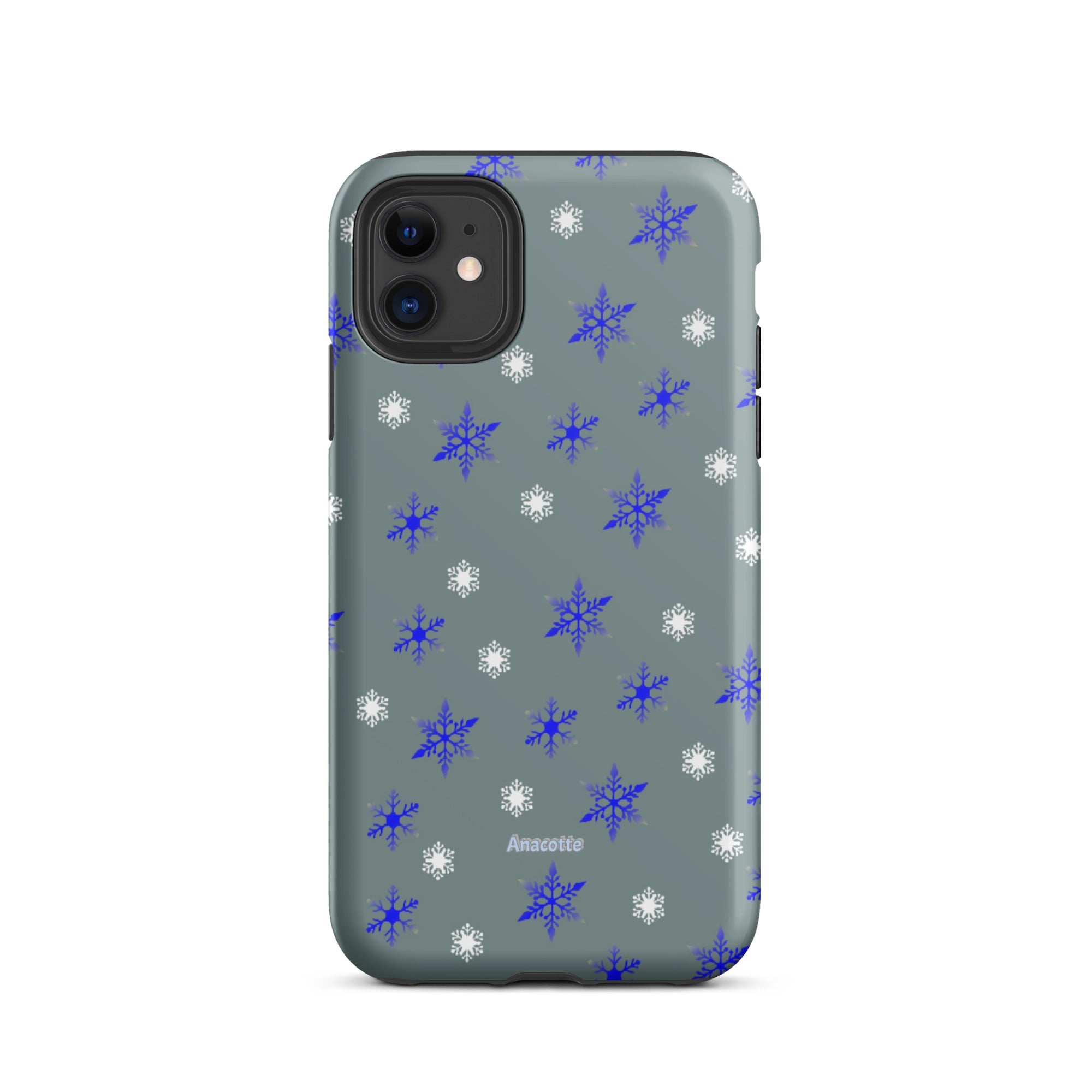 iPhone 14, 13, 12, 11 Christmas Theme iPhone Cases Blue Snow Anacotte