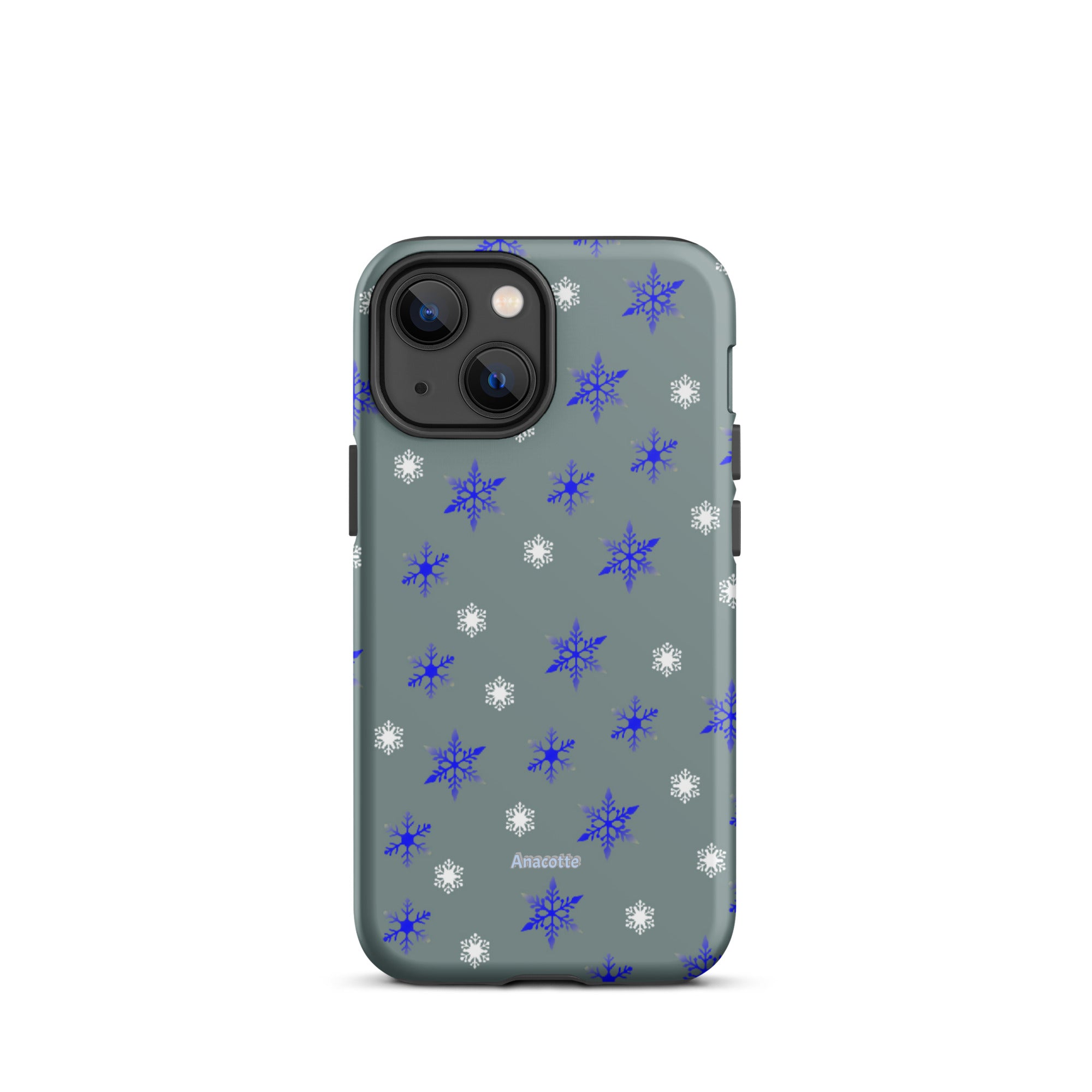 iPhone 14, 13, 12, 11 Christmas Theme iPhone Cases Blue Snow Anacotte