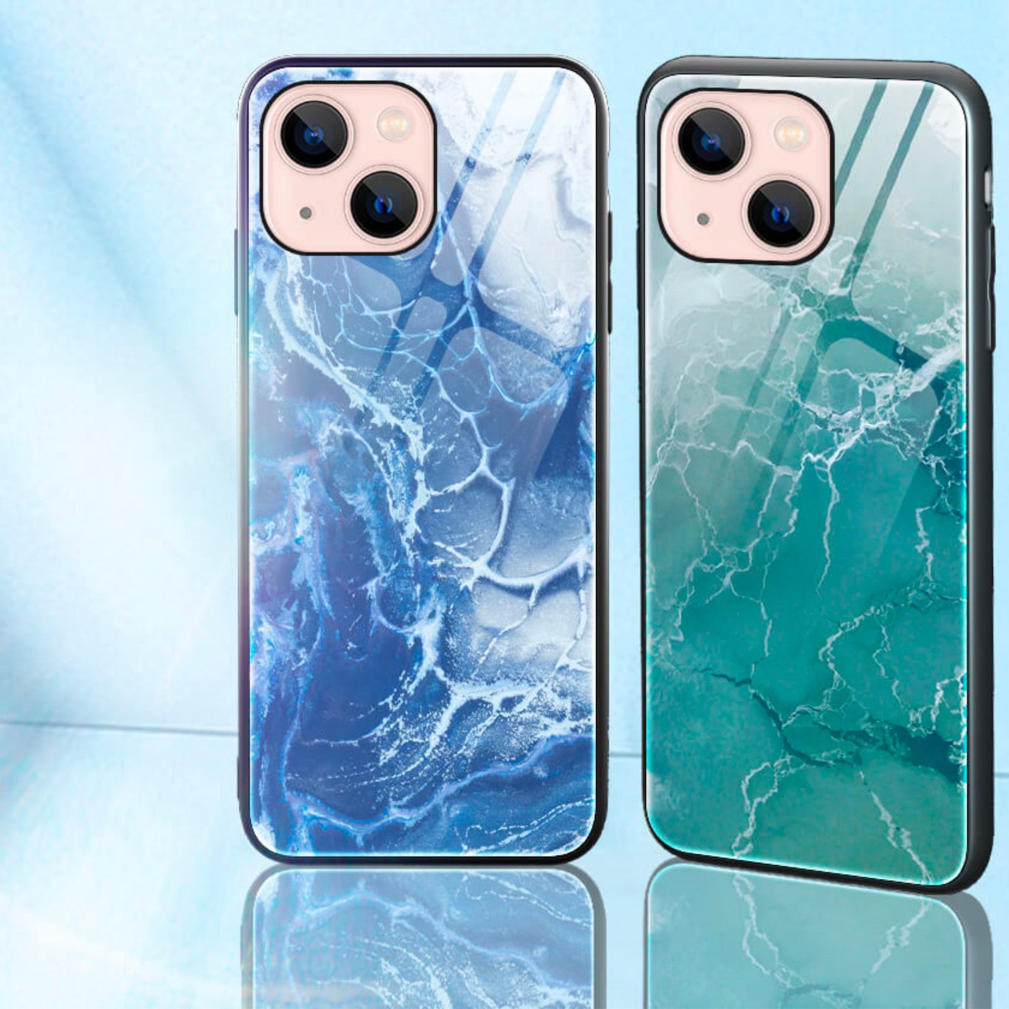 tpu tempered glass phone case for iPhone13 marble glass case Anacotte