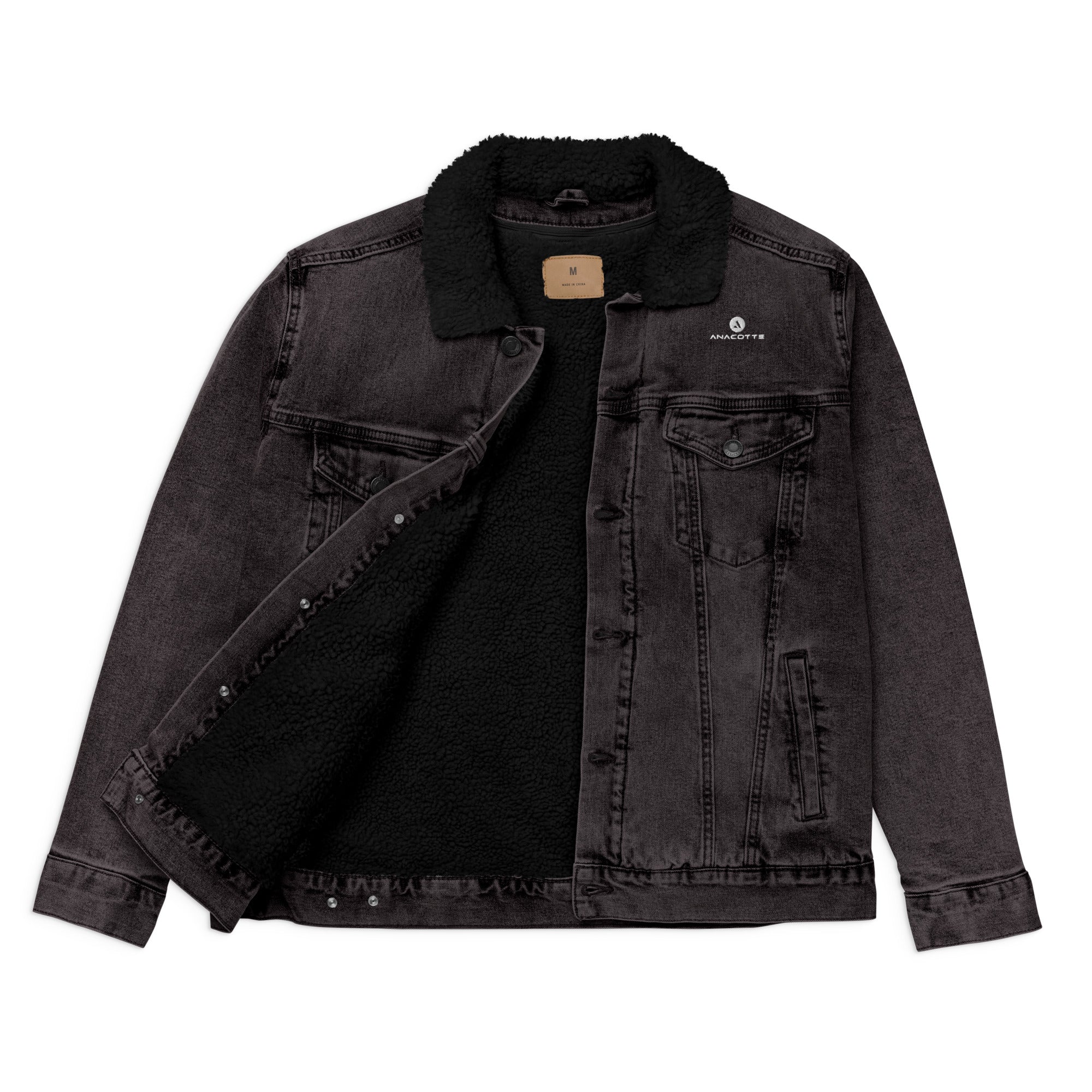 Anacotte Men's Sherpa Denim Shirt Trucker Jacket