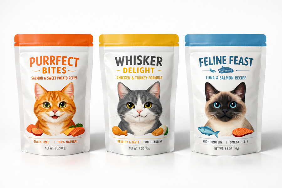 Cat Food Pouches for Dry & Wet Food