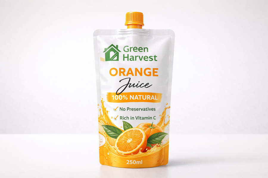 250ml / 8.5 fl oz Custom Juice Pouch Packaging