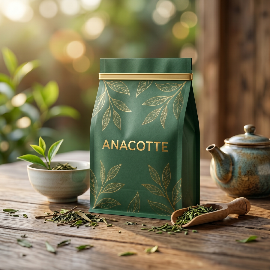 Custom Printed Side Gusset Tea Packaging Bags with Tin Tie
