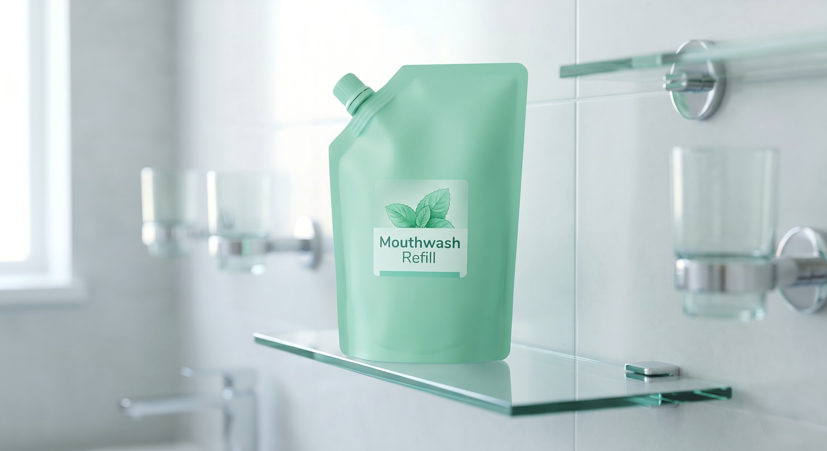 Mouthwash Refill Spout Pouch | Eco-Friendly Dental Packaging