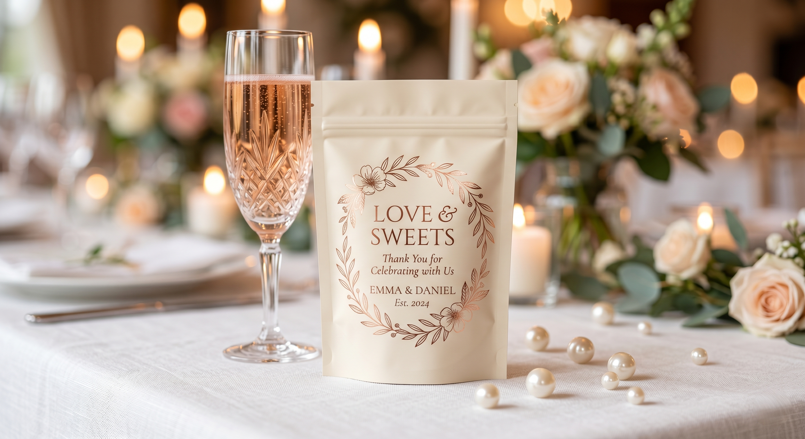 Luxury Stand Up Pouch for Favors & Candy | Custom Foil Gift Bag