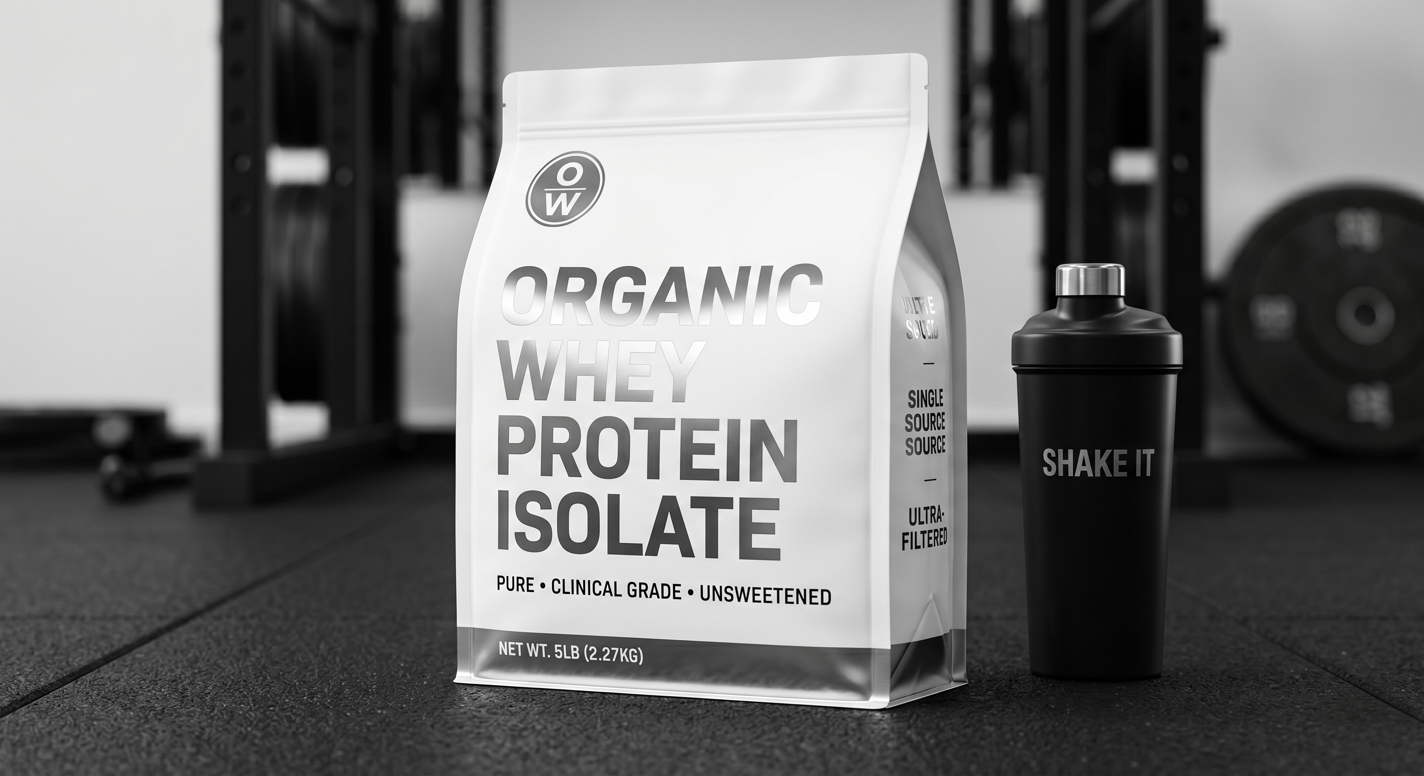 5 lb / 2.5kg Custom Protein Powder Flat Bottom Pouches | Supplement Packaging Bags