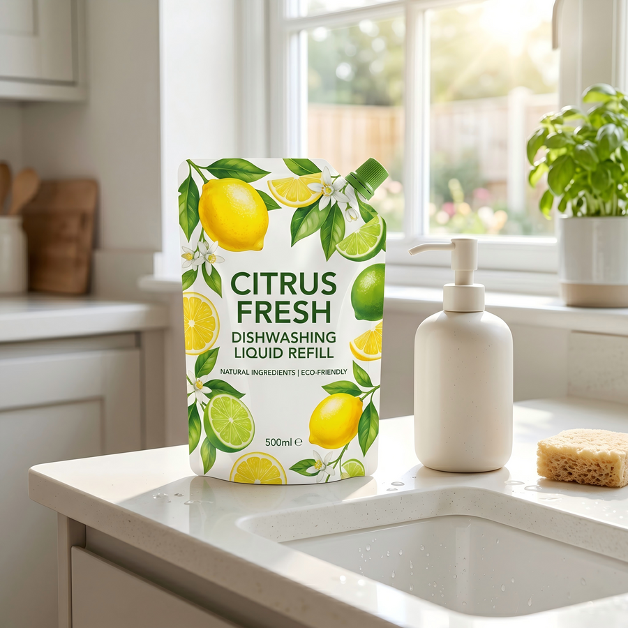 500ml / 16.9 fl oz Dishwashing Liquid Refill Spout Pouch
