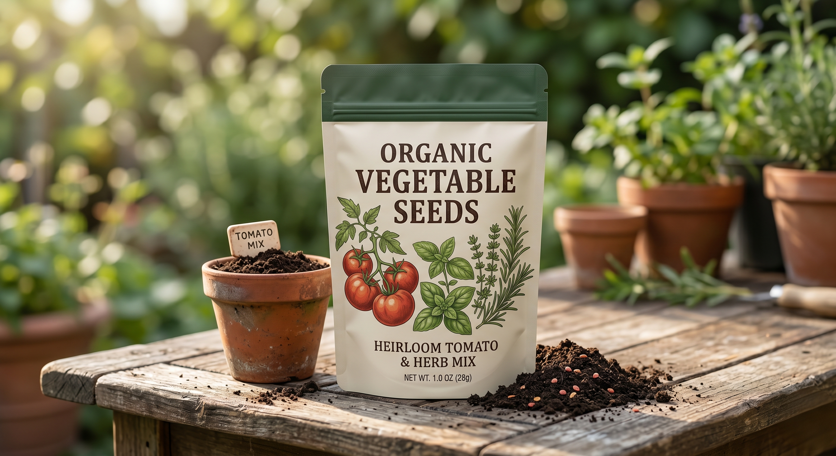Custom Stand Up Pouch for Organic Seeds | Moisture-Proof Garden Bag