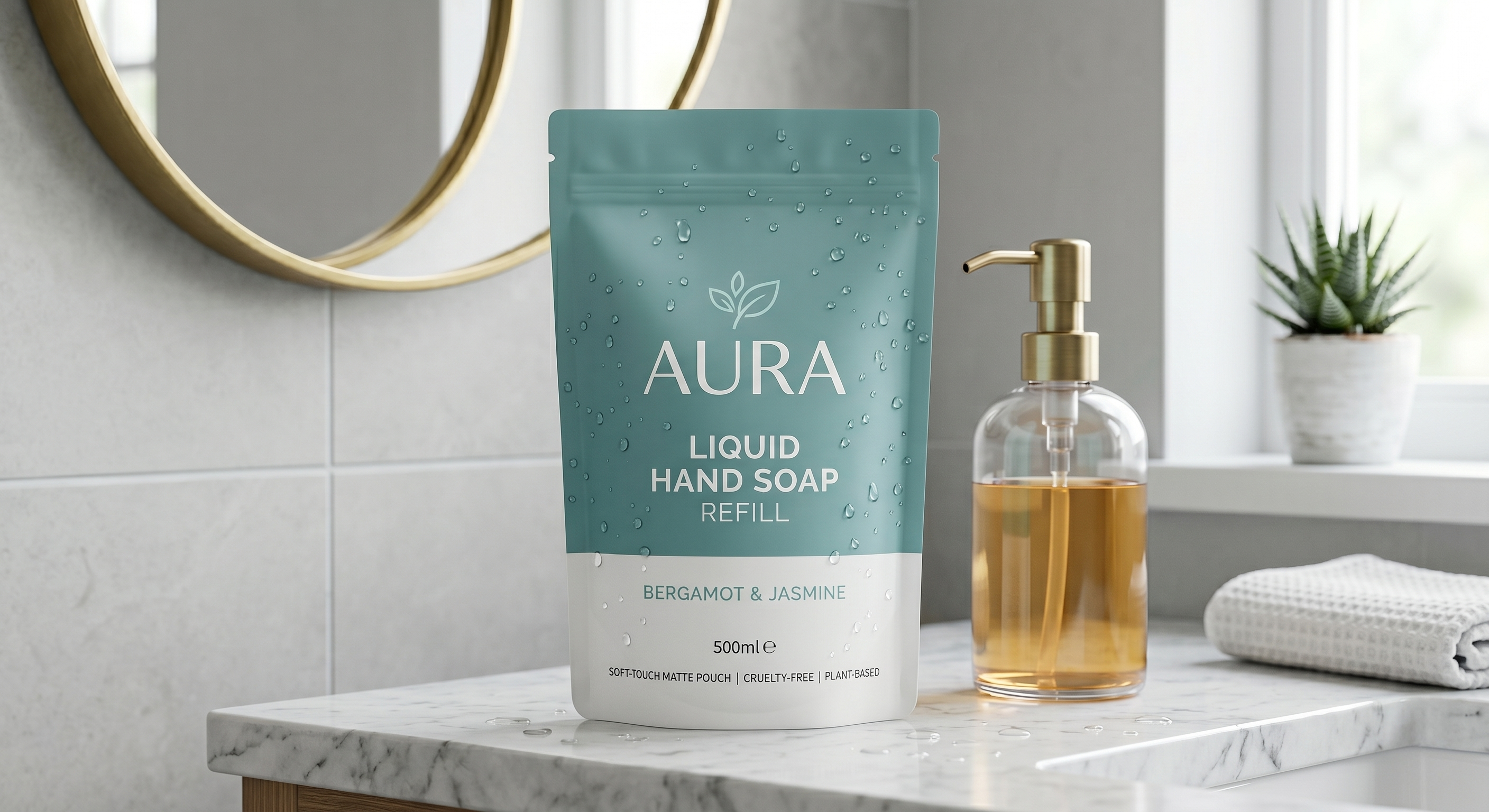 Eco-Friendly Hand Soap Refill Pouch | Waterproof Stand Up Bag