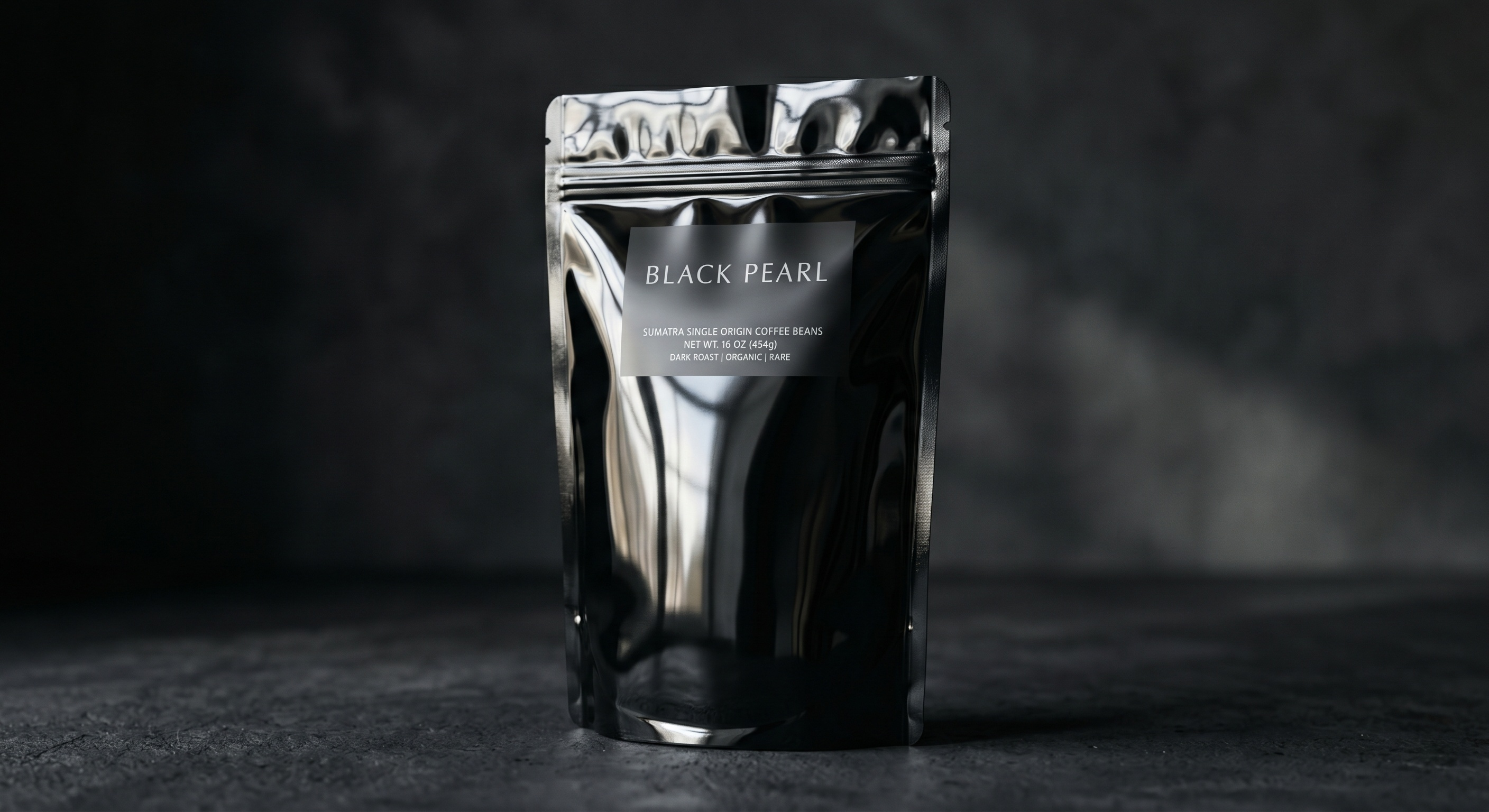 Glossy Jet Black Smell-Proof Stand Up Pouch
