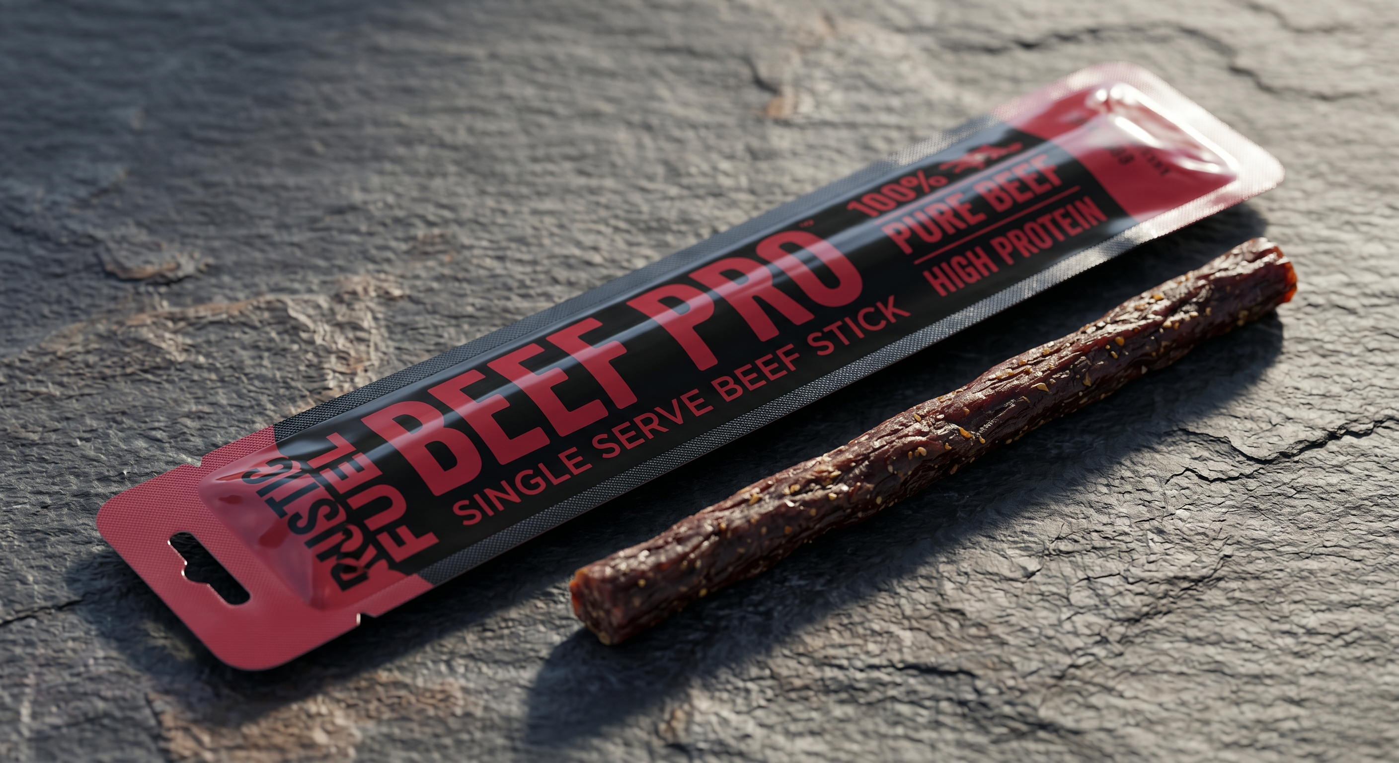 1 oz / 30g Custom Flat Pouch for Individual Meat Sticks | High-Barrier Protein Sachet