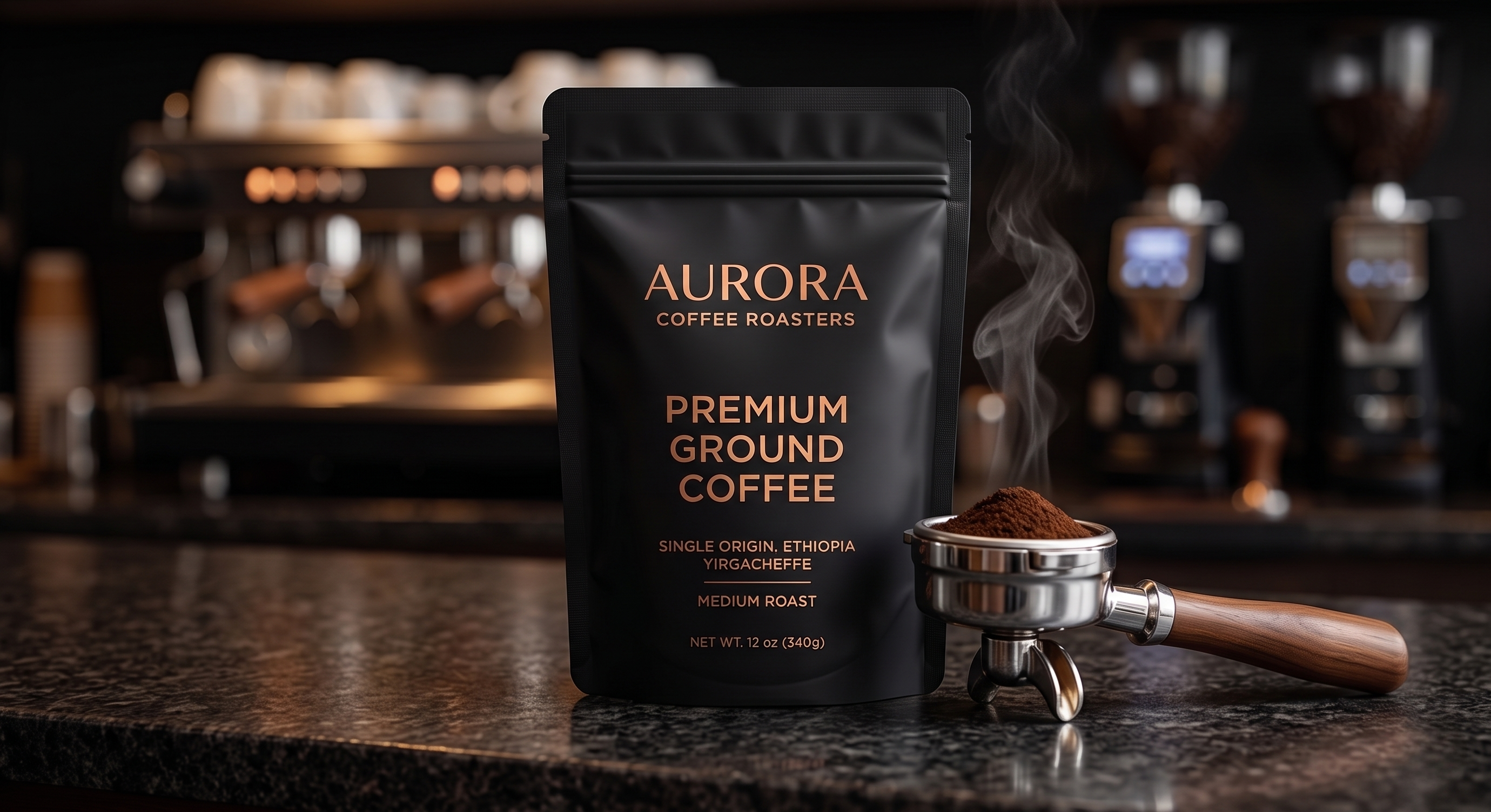 12 oz / 340g Custom Stand Up Pouch for Ground Coffee | Resealable Aroma Bag