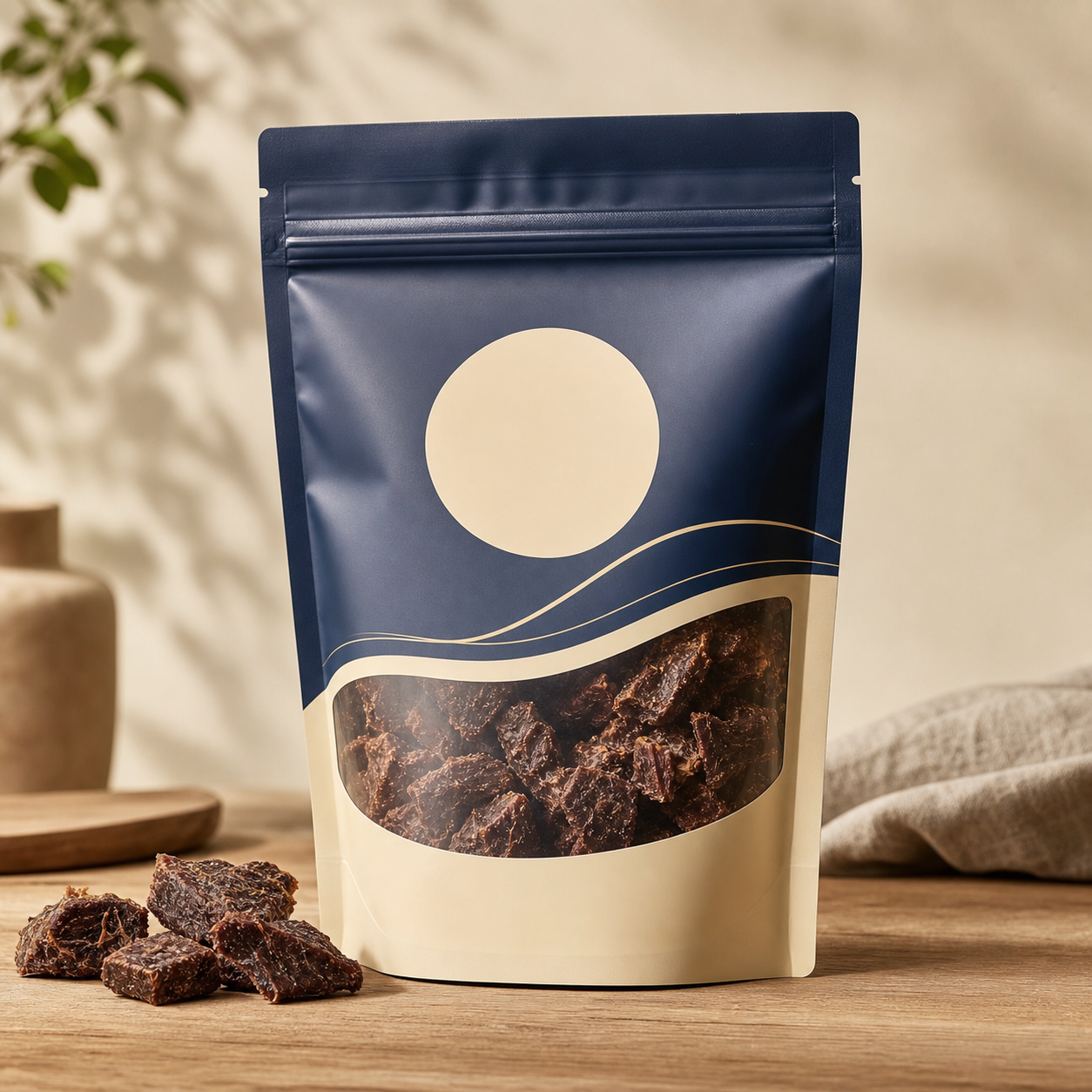 Custom freeze-dried dog treat pouch packaging