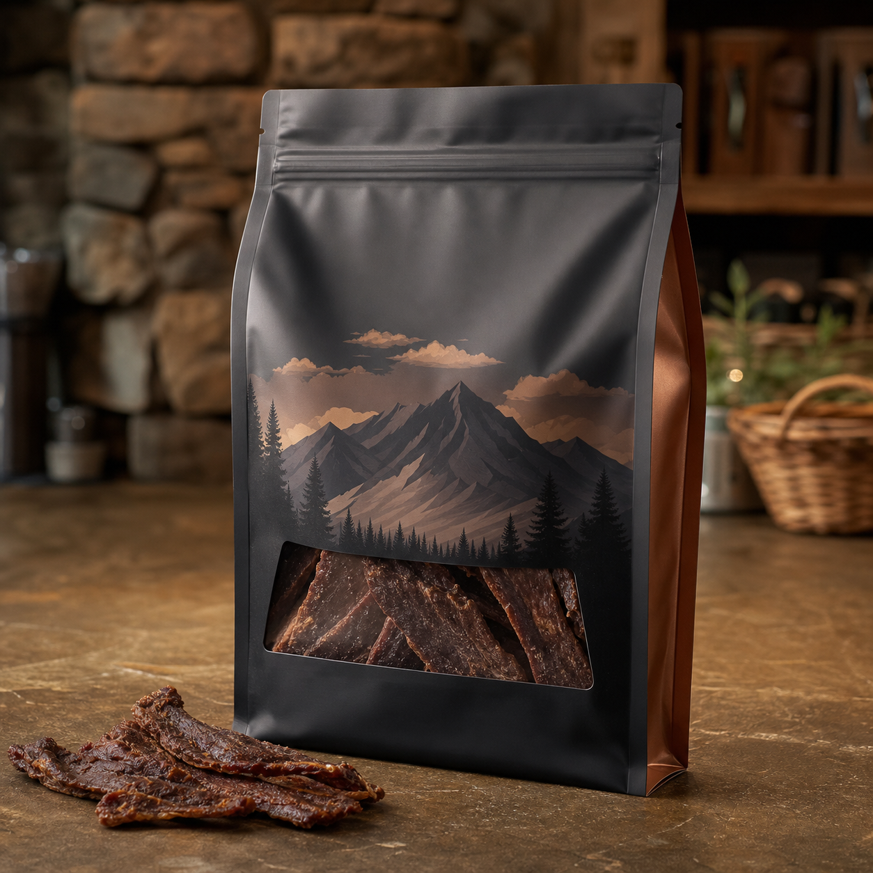 Custom jerky dog treat side gusset bag