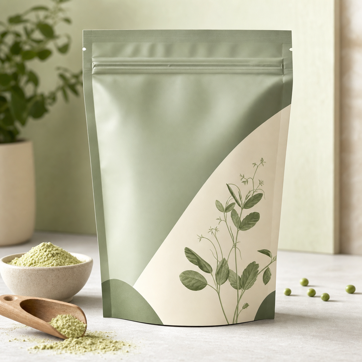 Custom plant protein powder stand up pouch