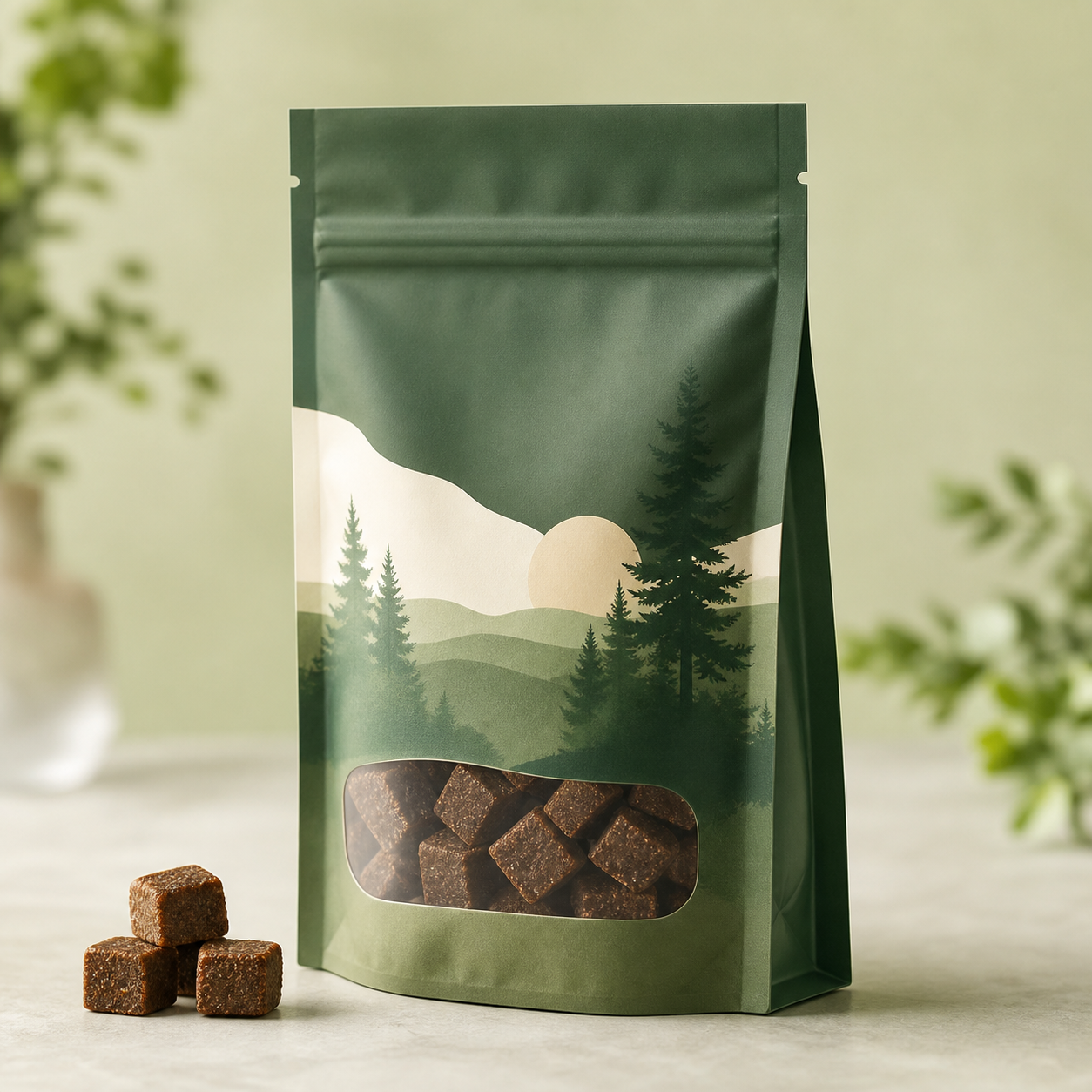 Custom soft chew pet treat pouch packaging