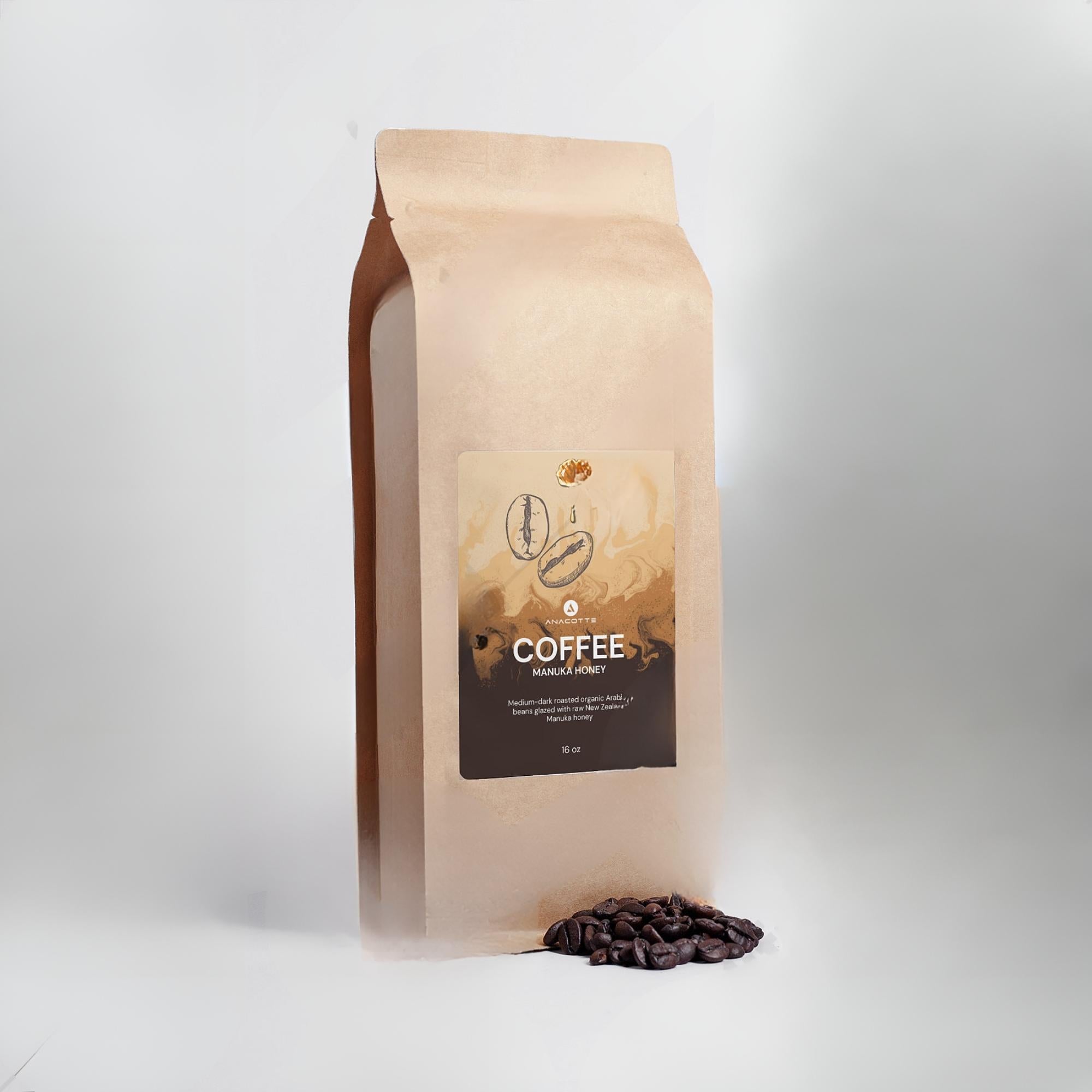 Anacotte Manuka Coffee 16 oz side