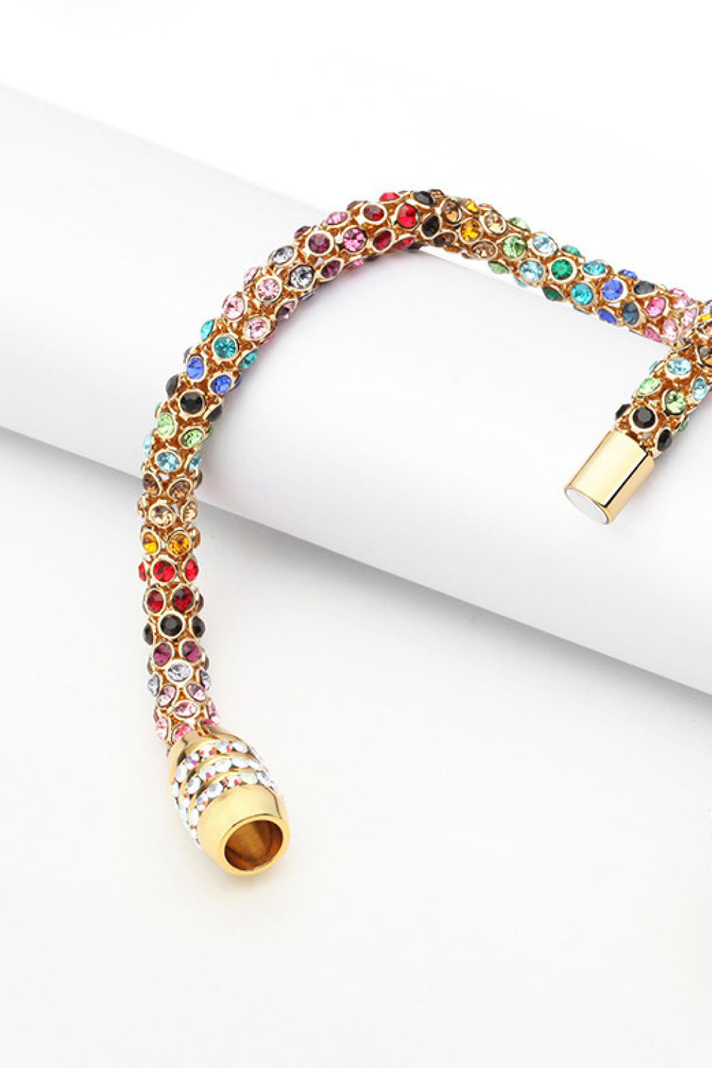 Inlaid Rhinestone Copper Bracelet