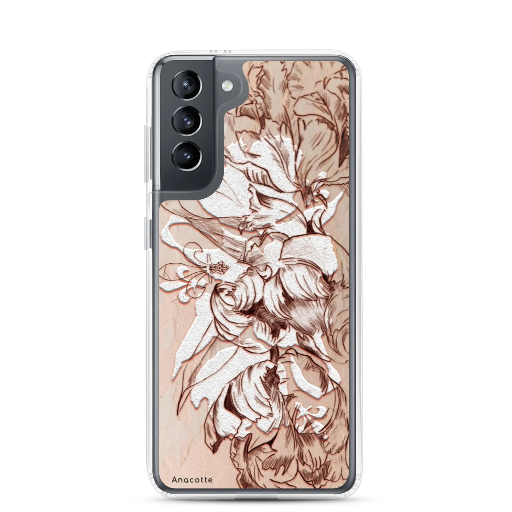 Anacotte Luxury Retro White Flowers Samsung Case Anacotte