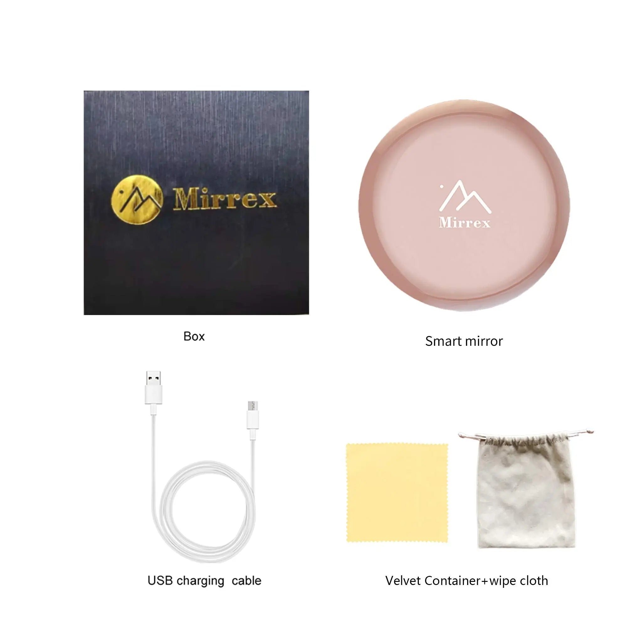 Portable Lighted Makeup Mirror with Wireless Charging Rose Gold Color Mirrex Inc.